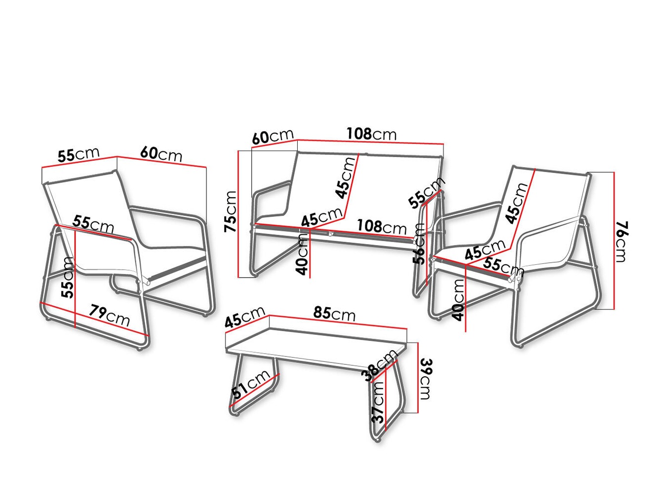 Set vrtnog namještaja Aques