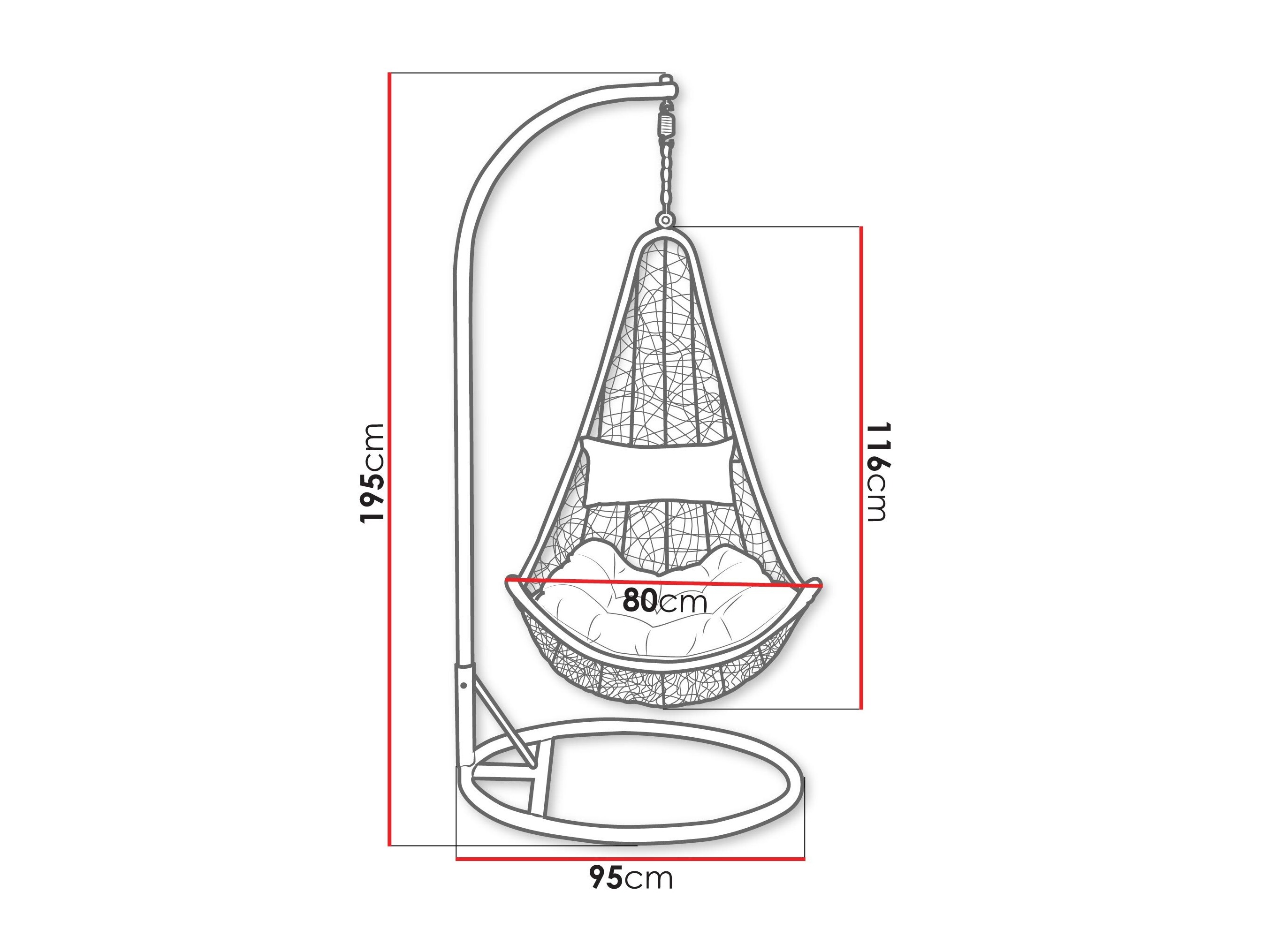 Viseća stolica Comfivo Figae (Siva)