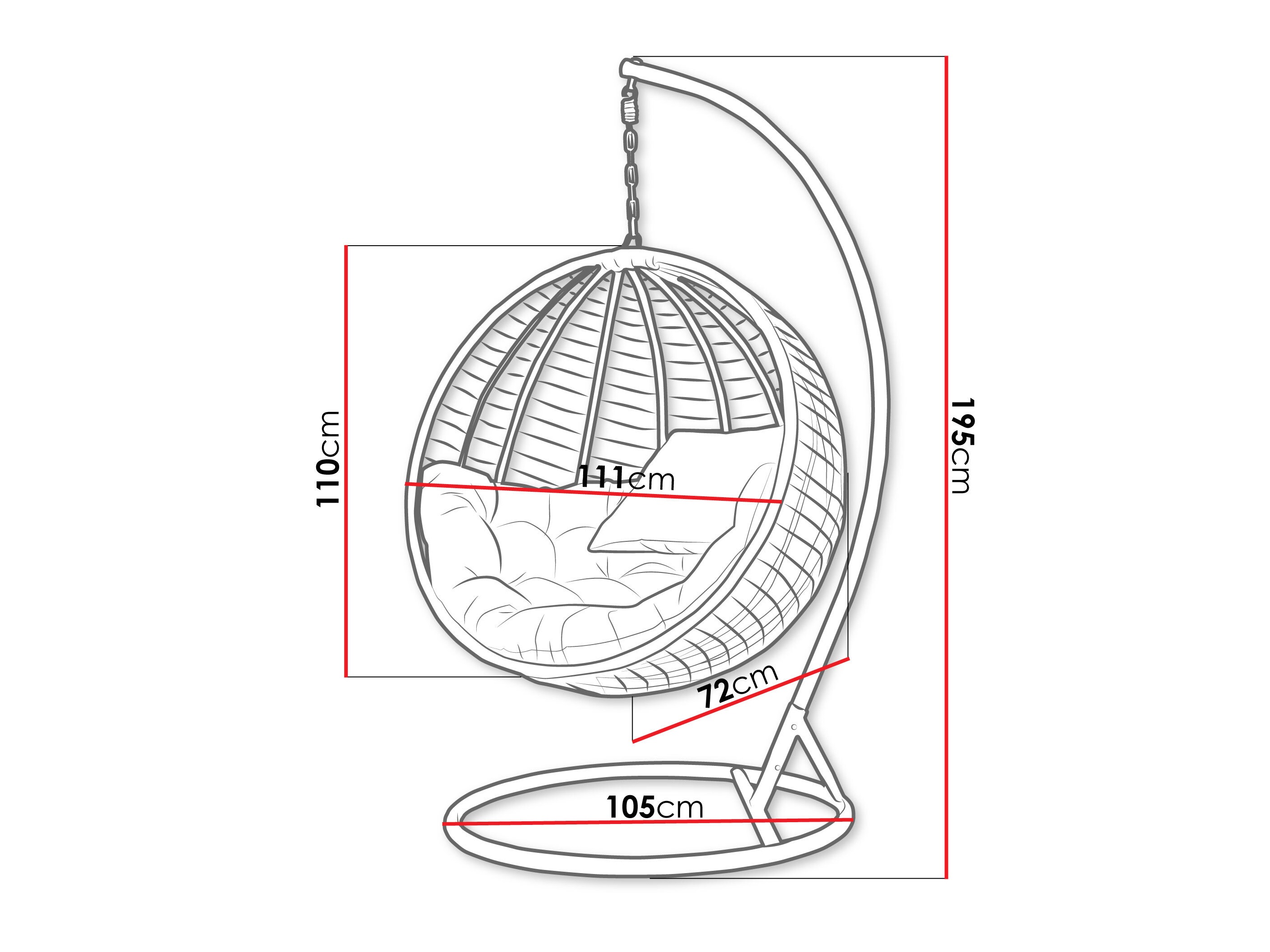 Viseća stolica Comfivo Hederis