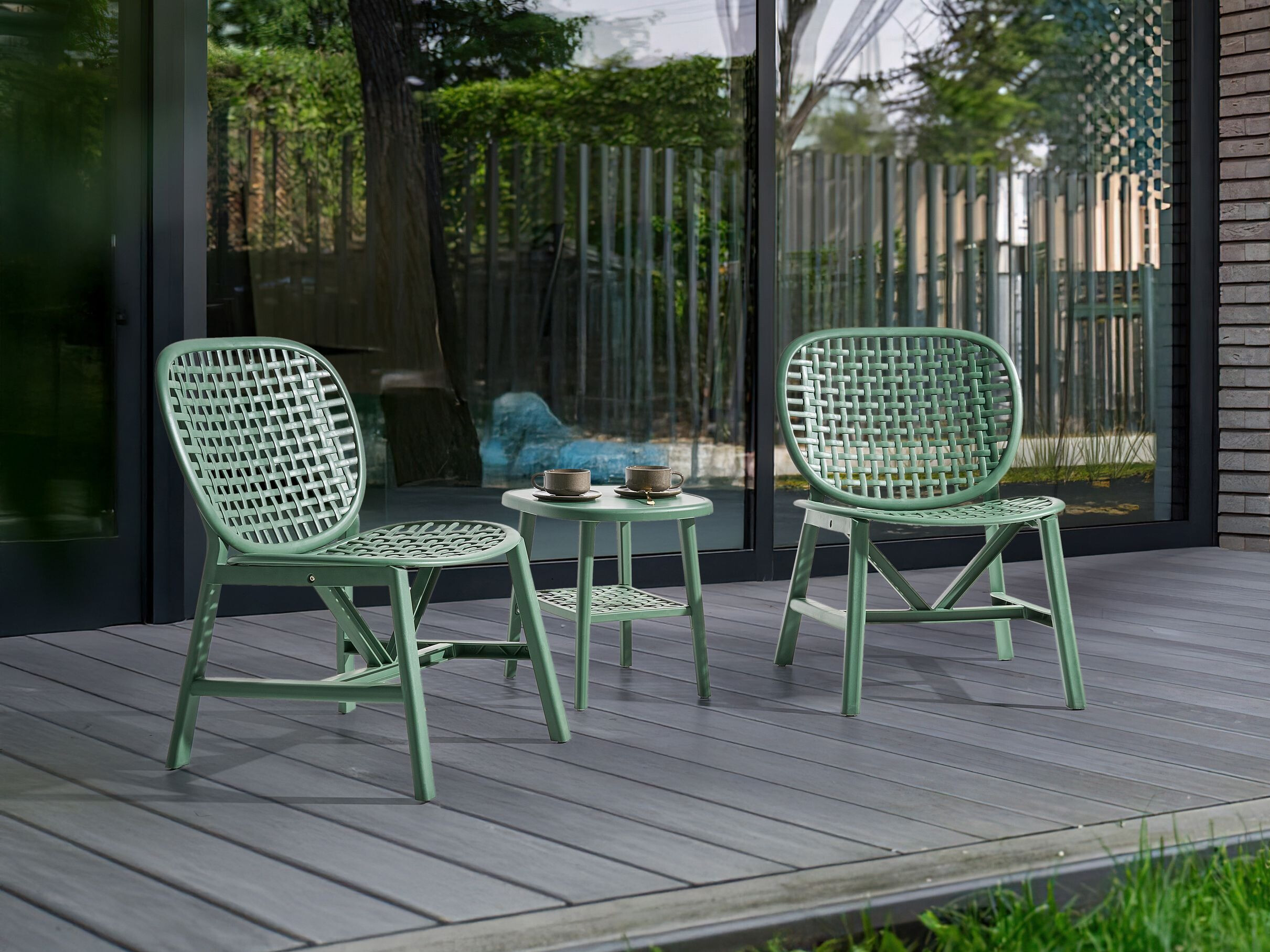 Balkonska garnitura Berwyn 3236 (Zelena)