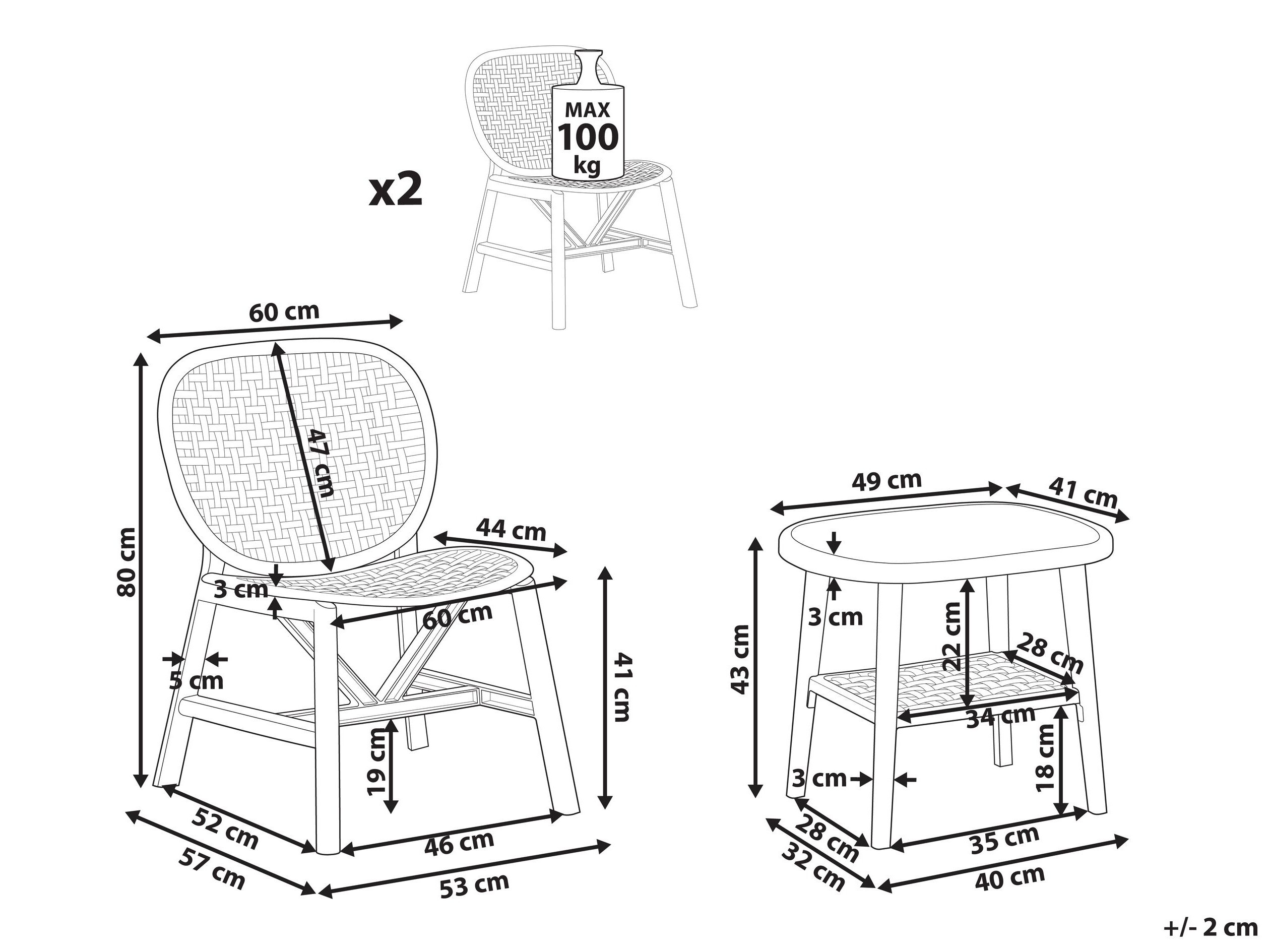 Balkonska garnitura Berwyn 3236 (Zelena)