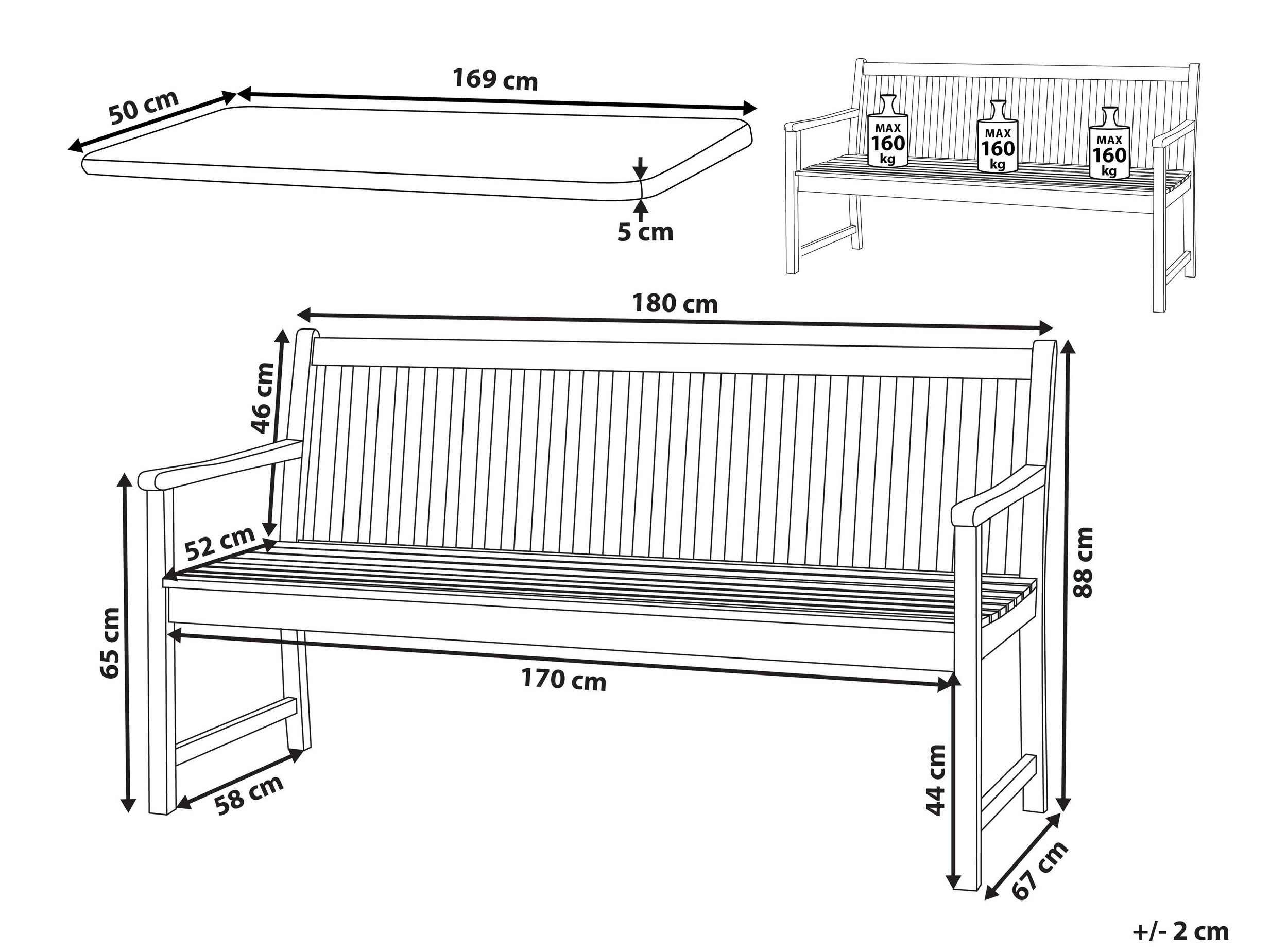 Vrtna klupa Berwyn 3244