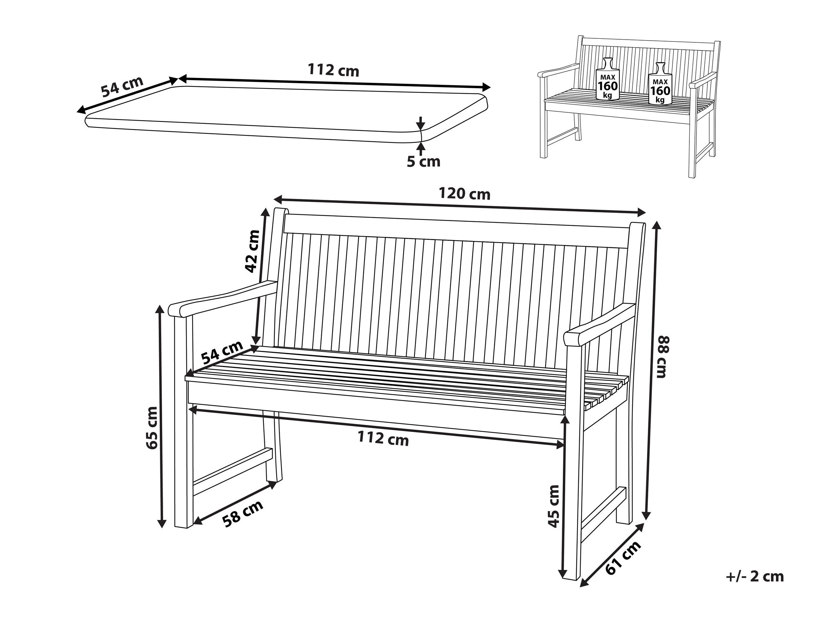 Vrtna klupa Berwyn 3247 (Bijela + Tamno plava)
