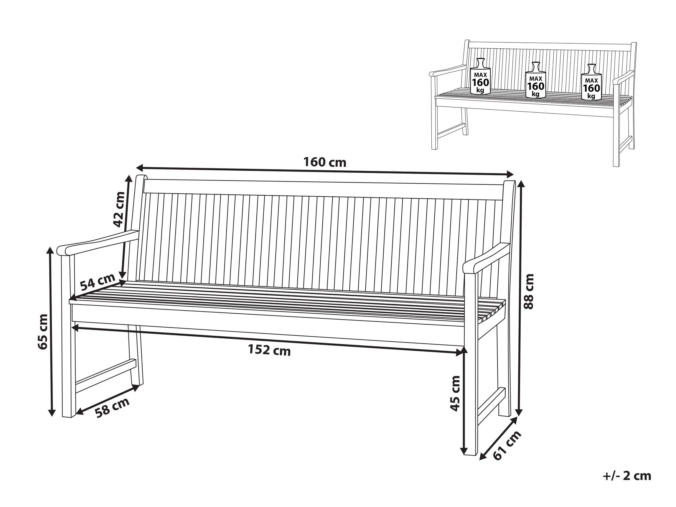 Vrtna klupa Berwyn 3238