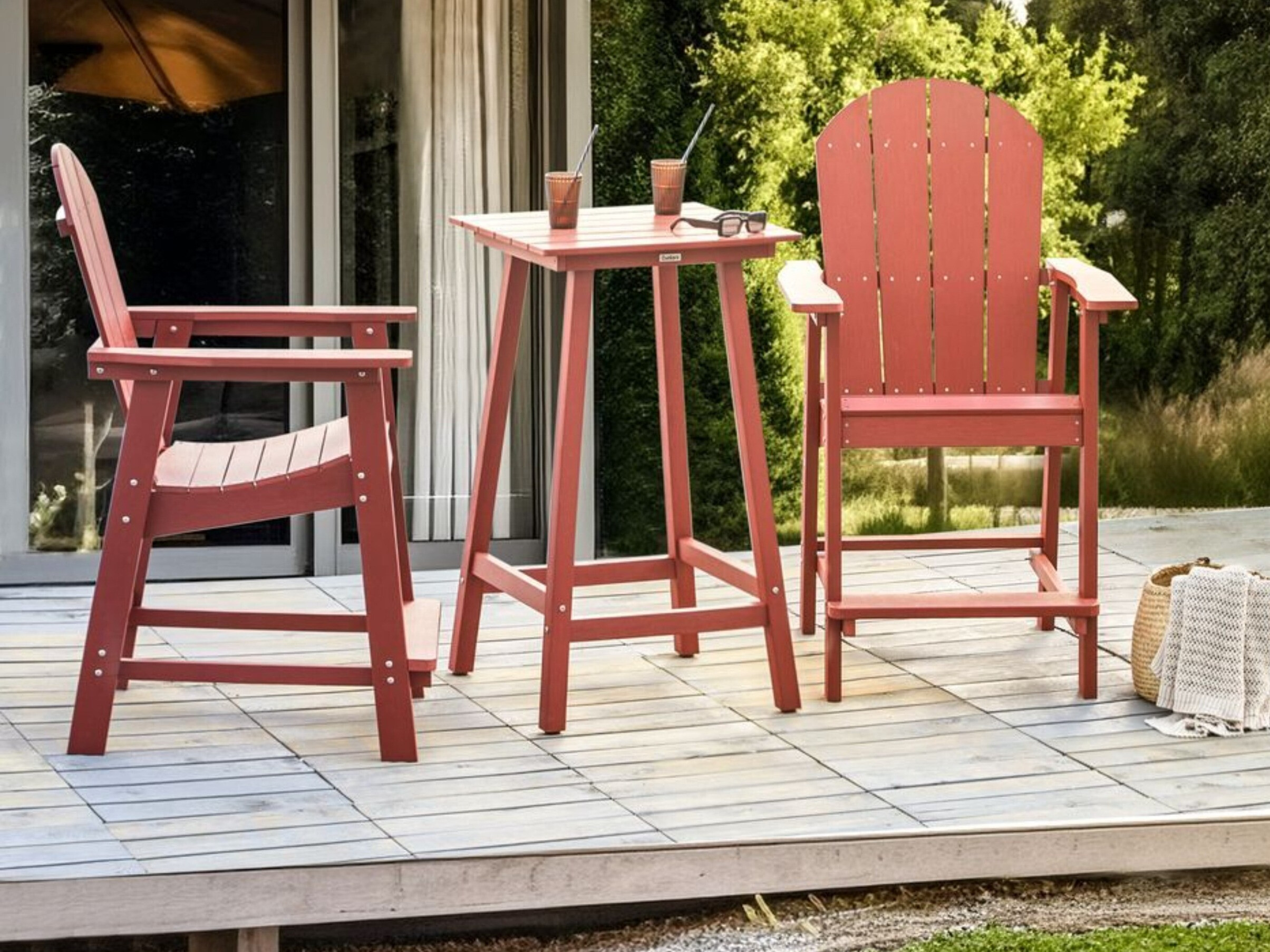 Vrtni barski stol Berwyn 3250 (Crvena)