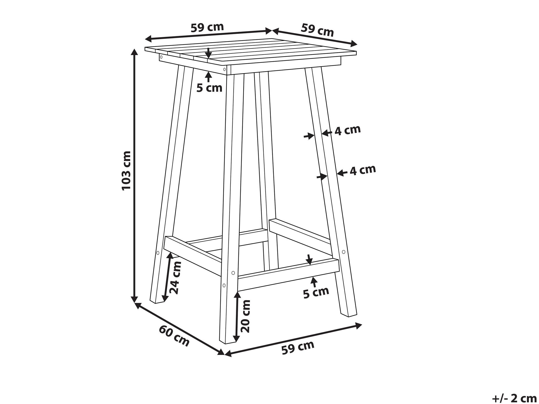 Vrtni barski stol Berwyn 3250 (Crvena)