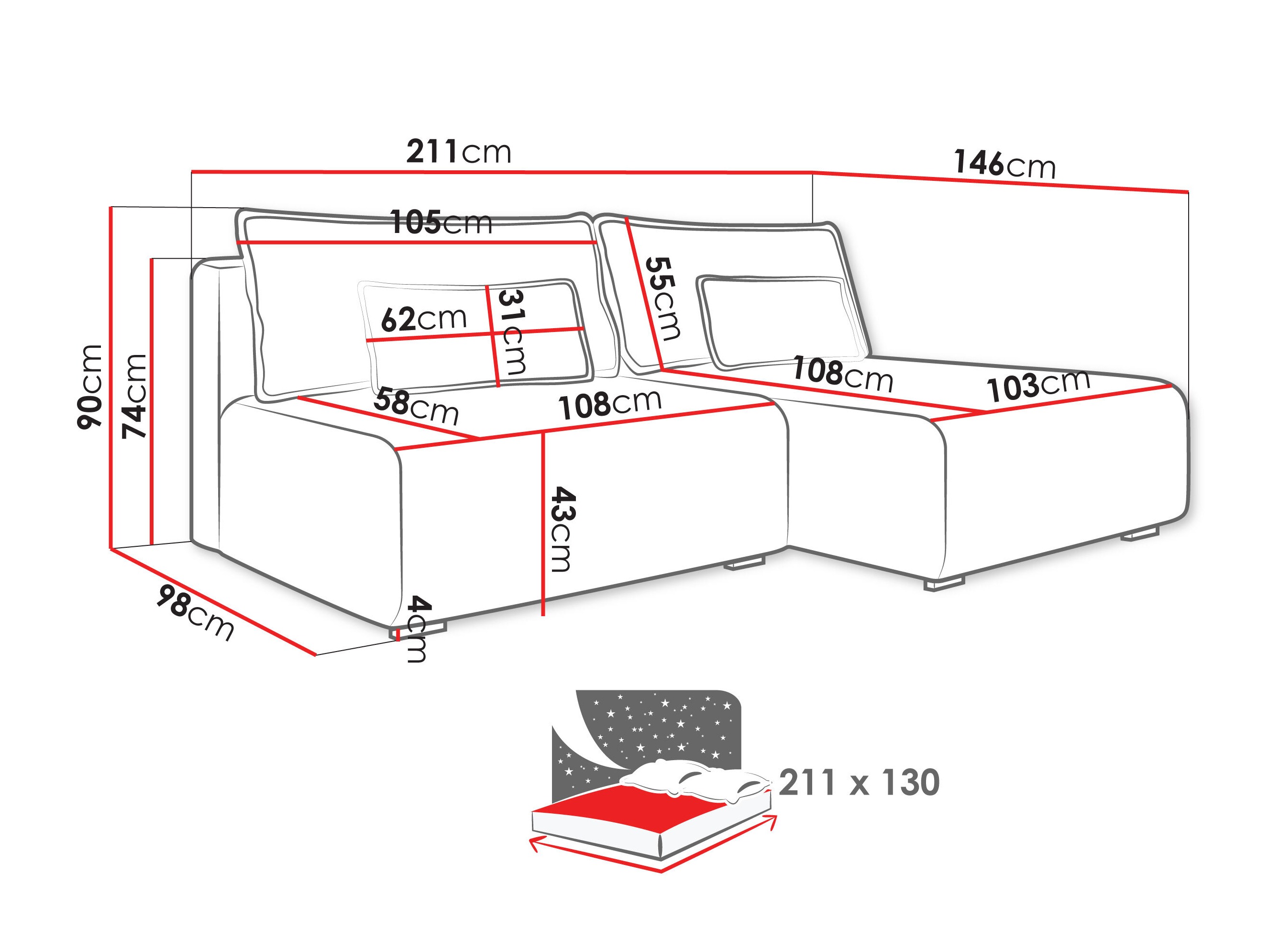Kutna garnitura TrendyNest Fenestal (Tilia 11)