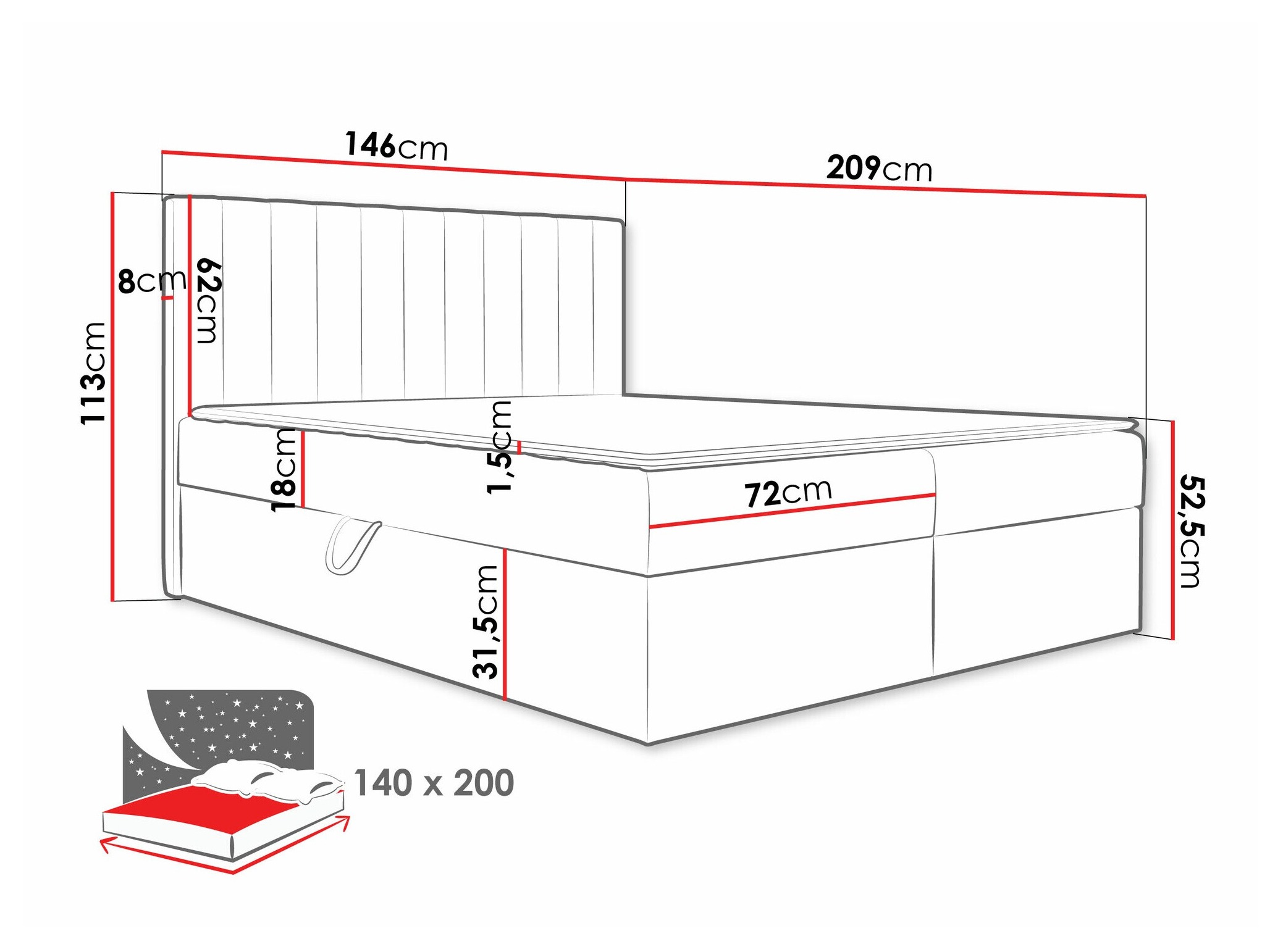 Boxspring krevet Garland 100 (Lima 14)