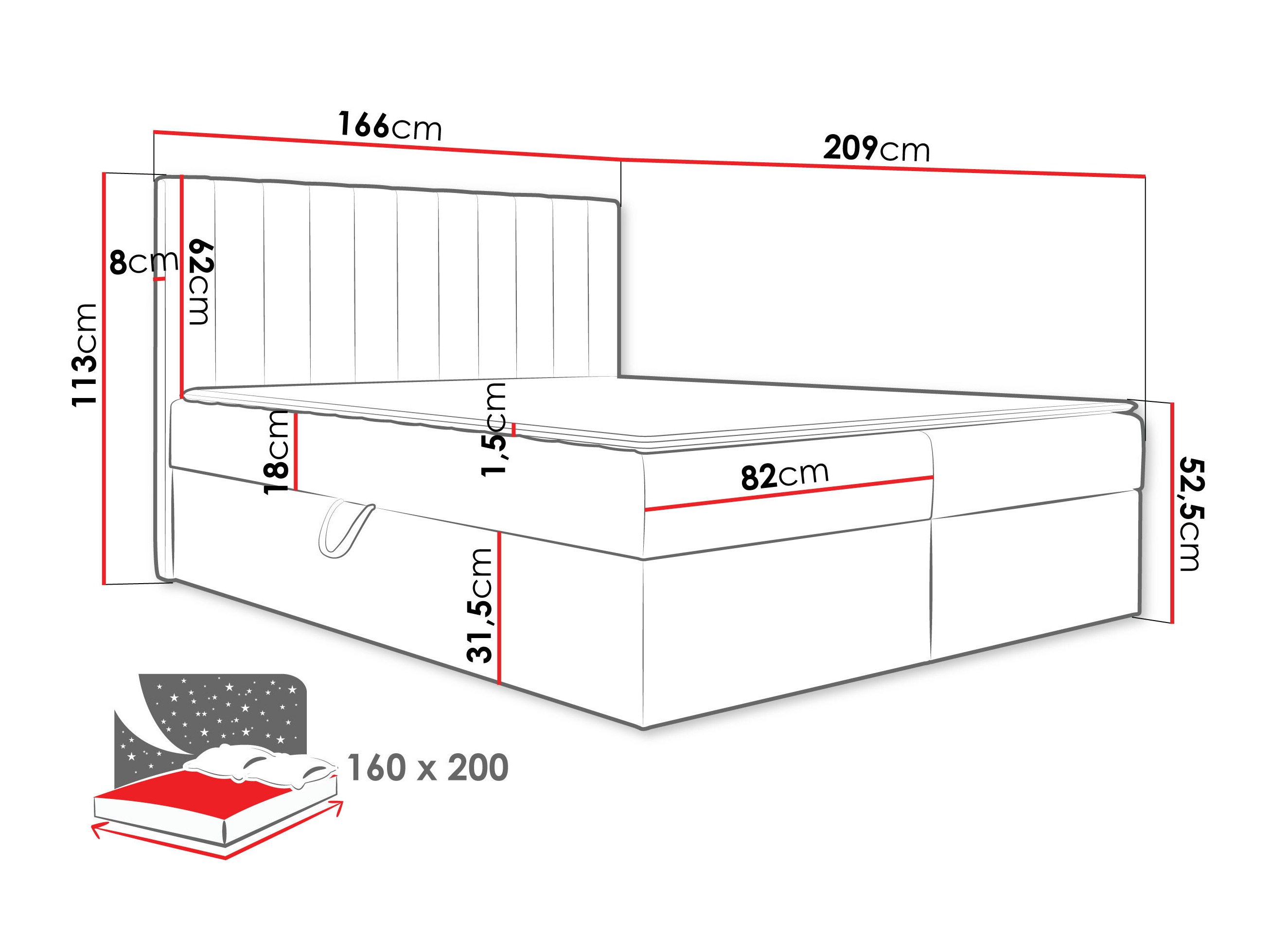 Boxspring krevet Garland 100 (Lima 14)