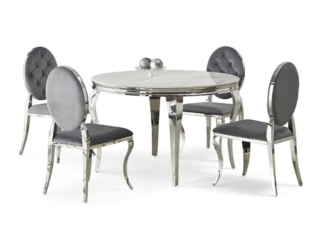 Blagovaonski set Houston 1828 (Bijeli mramor + Siva)