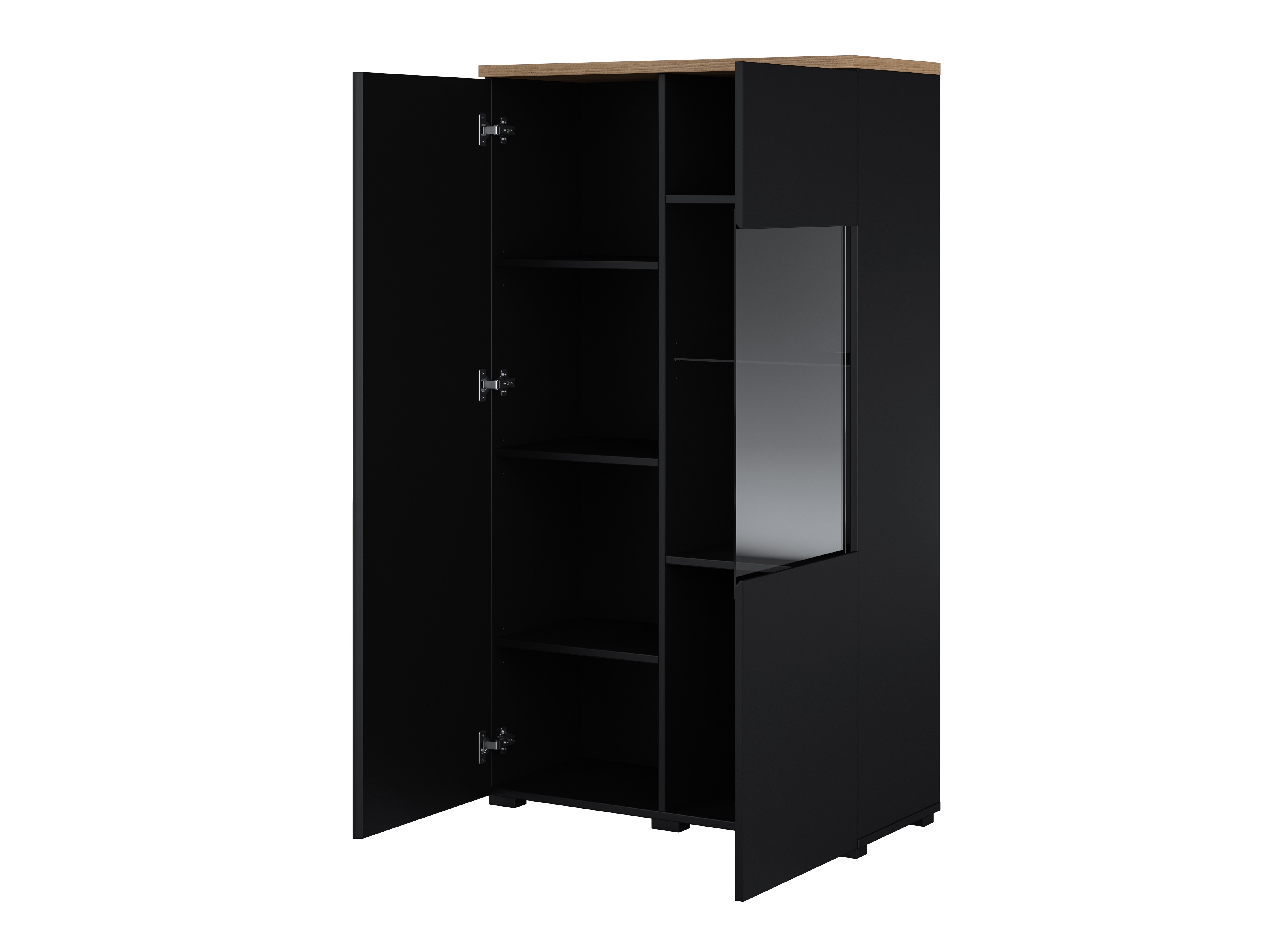 Polica Baletu 108 (Crna + Hrast)