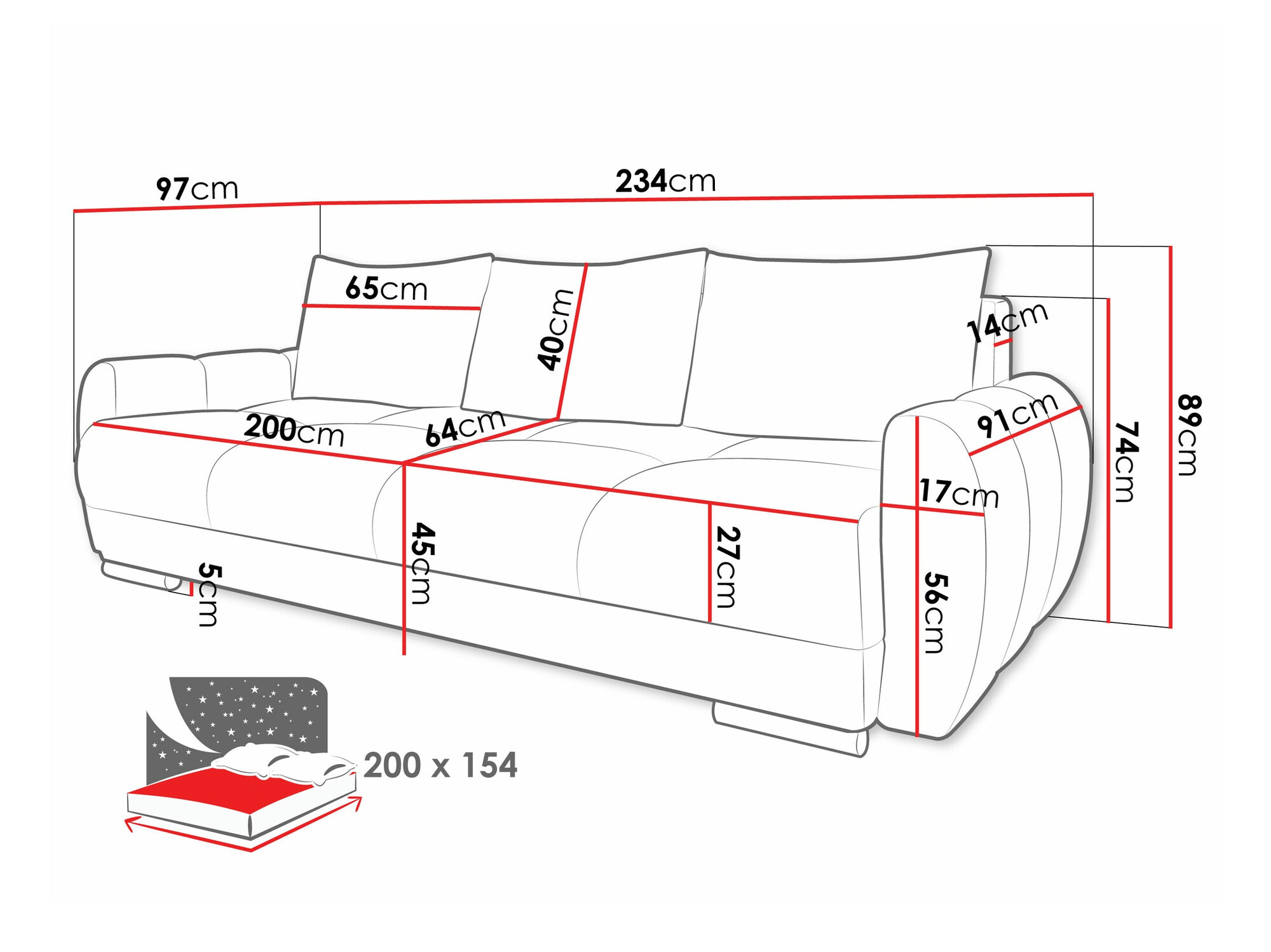 Kauč na razvlačenje SC10122 s manjim nepravilnostima