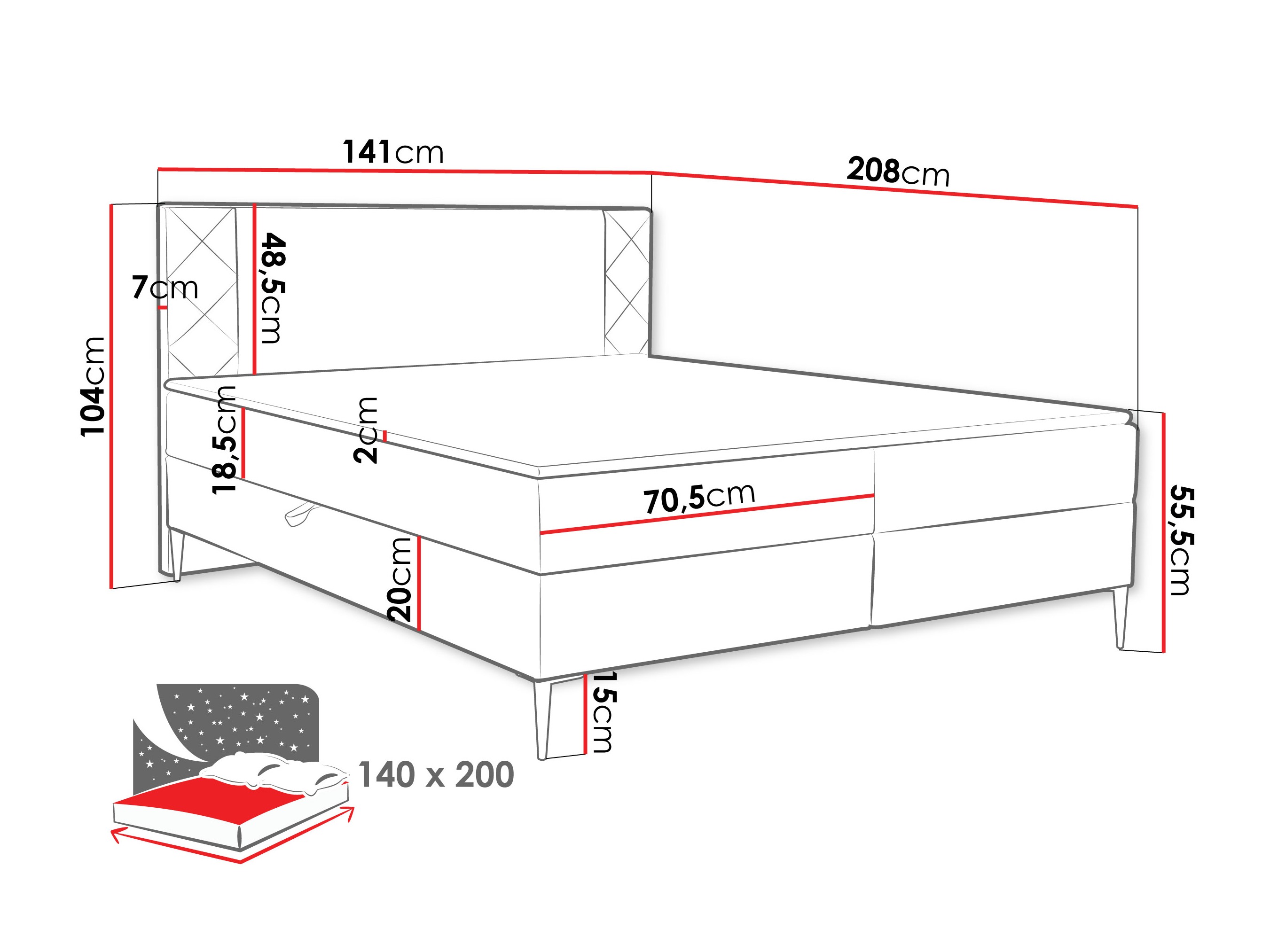 Boxspring krevet Providence 200 (Polo 872)