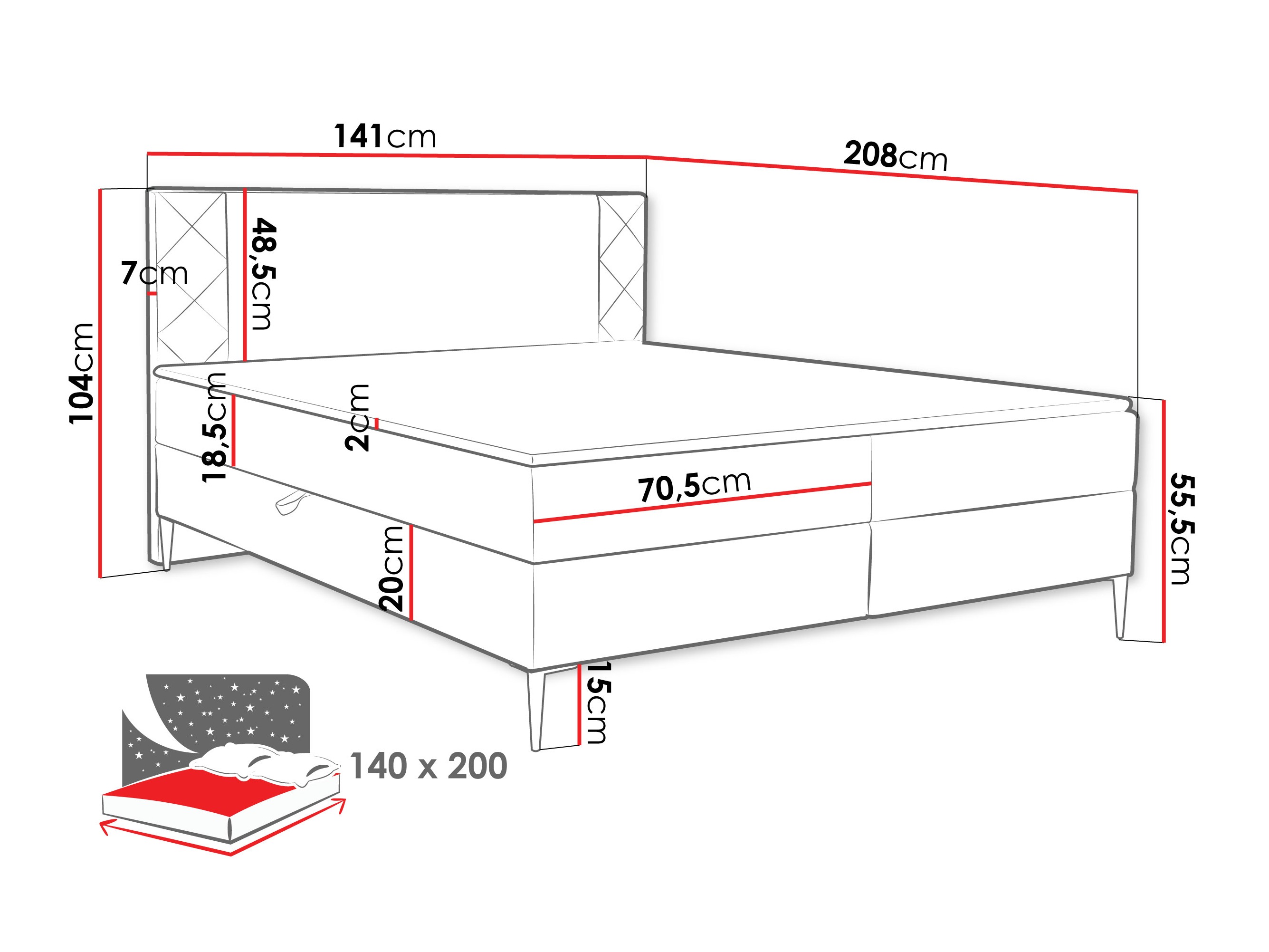 Boxspring krevet Providence 200 (Polo 875)