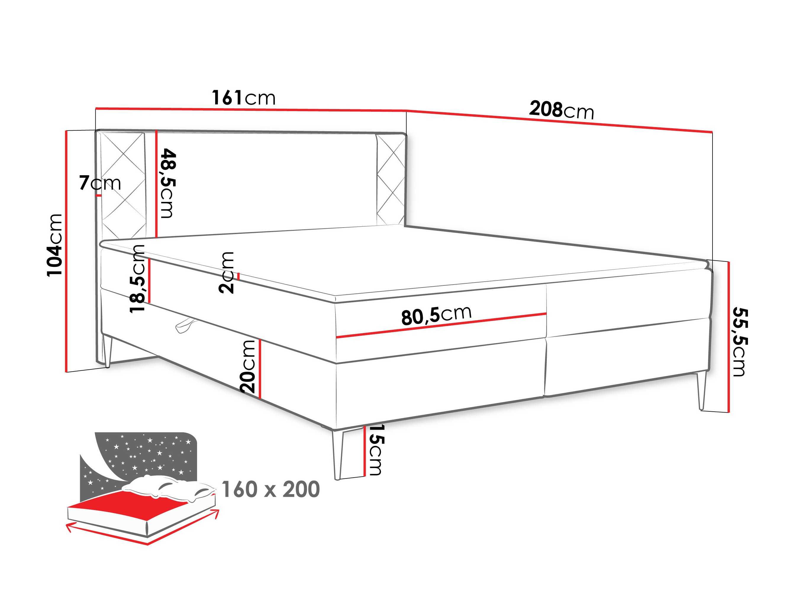 Boxspring krevet Providence 200 (Polo 875)