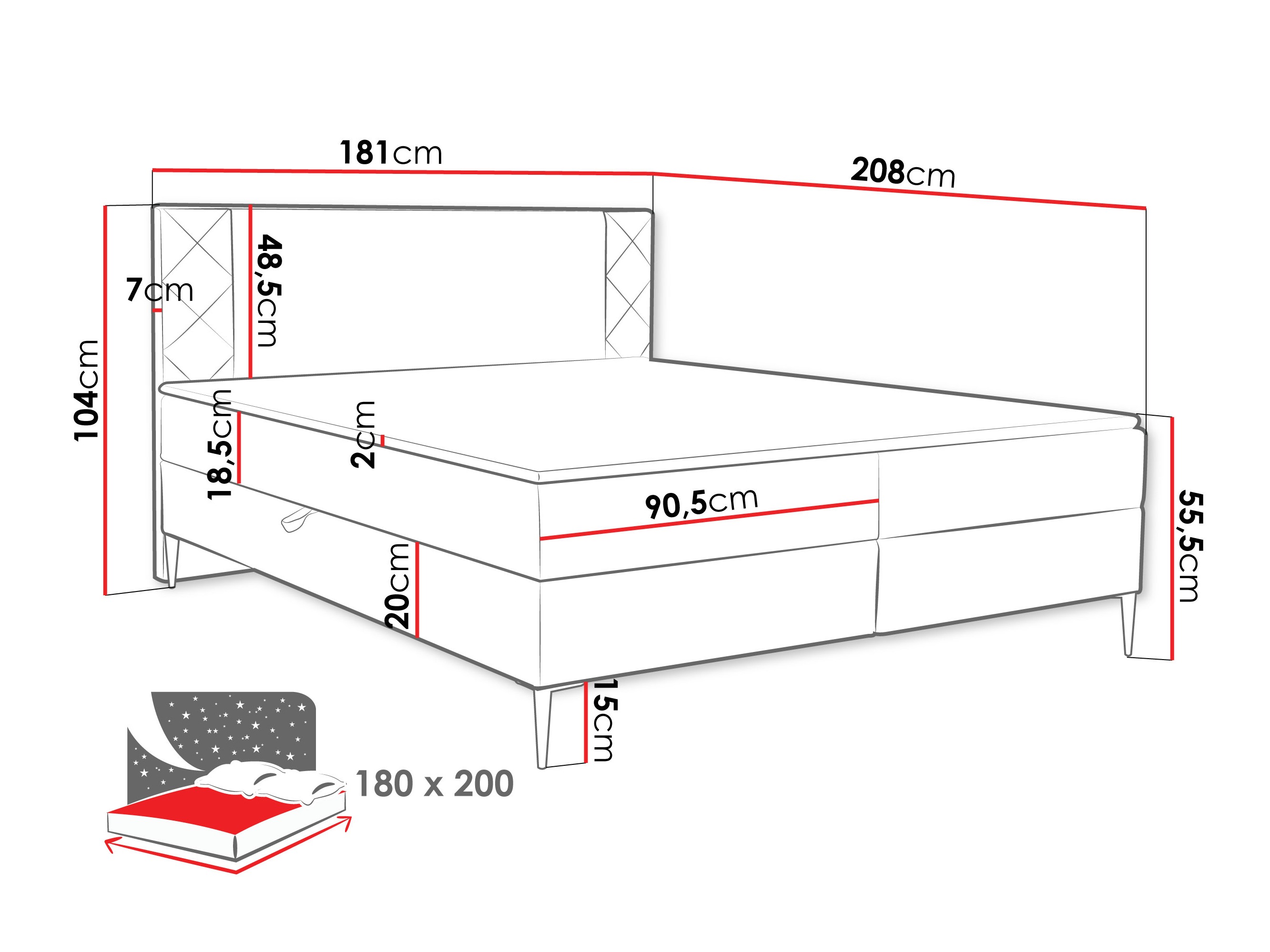Boxspring krevet Providence 200 (Polo 875)