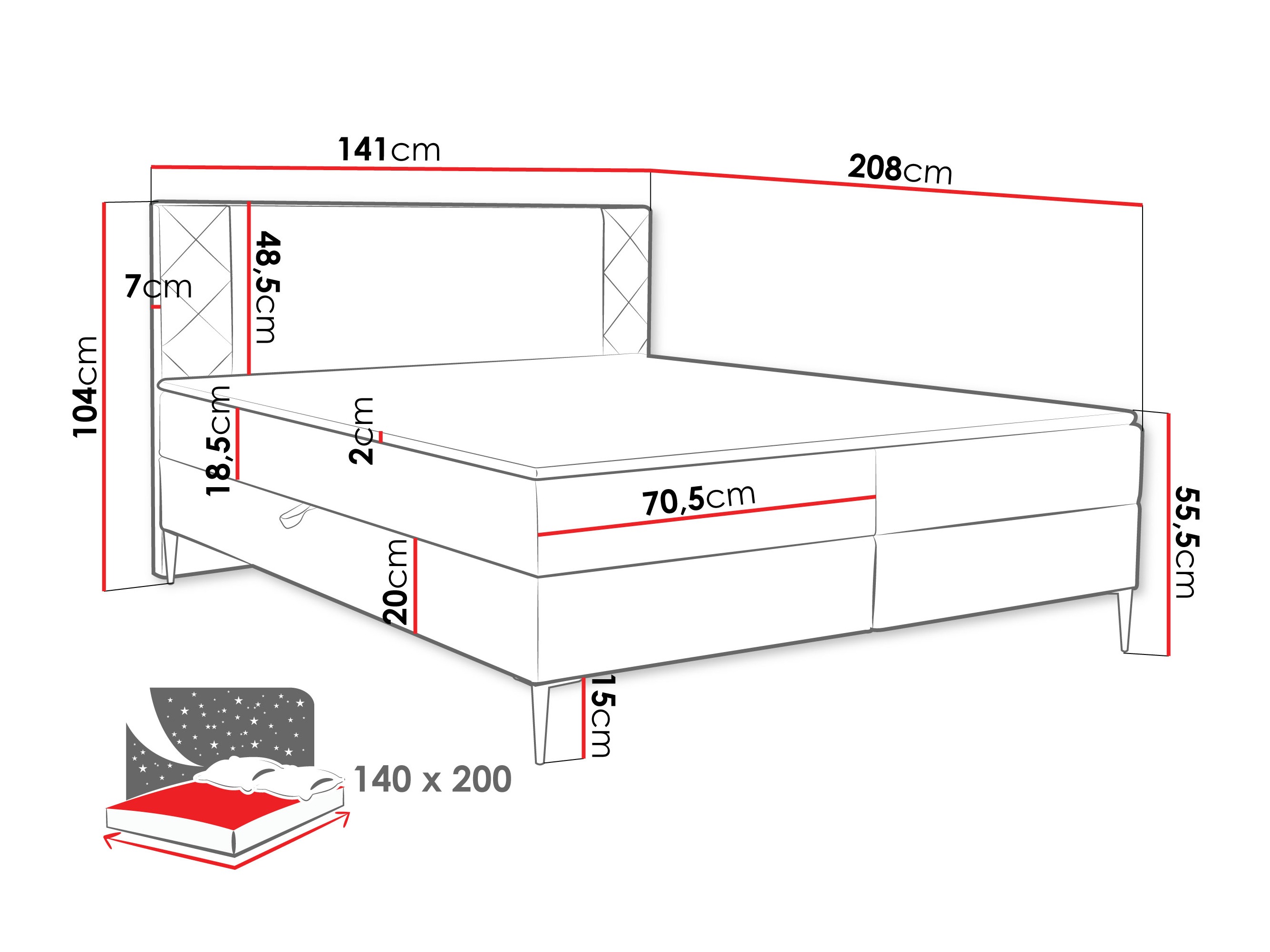 Boxspring krevet Providence 200 (Polo 877)