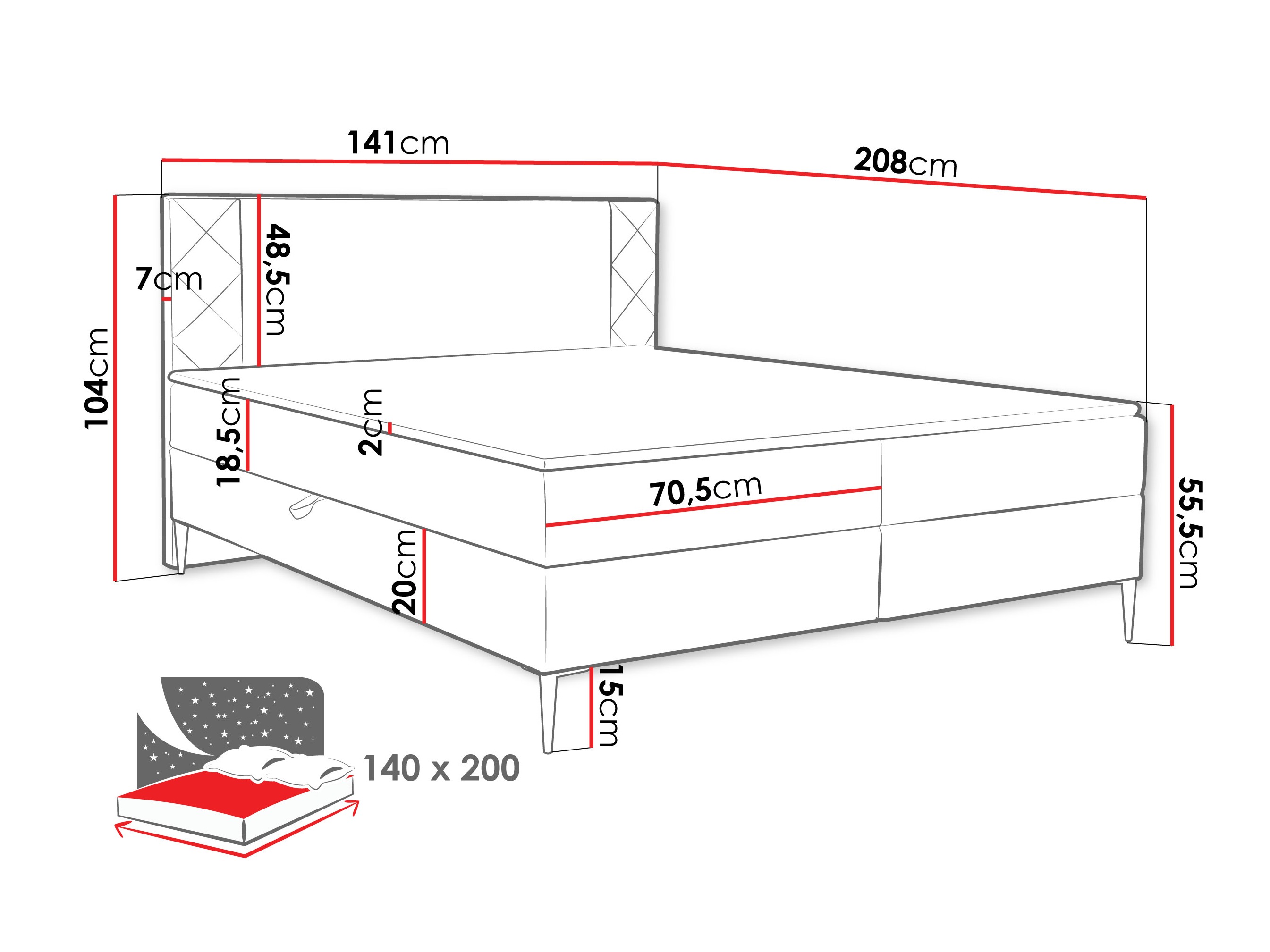 Boxspring krevet Providence 200 (Polo 897)
