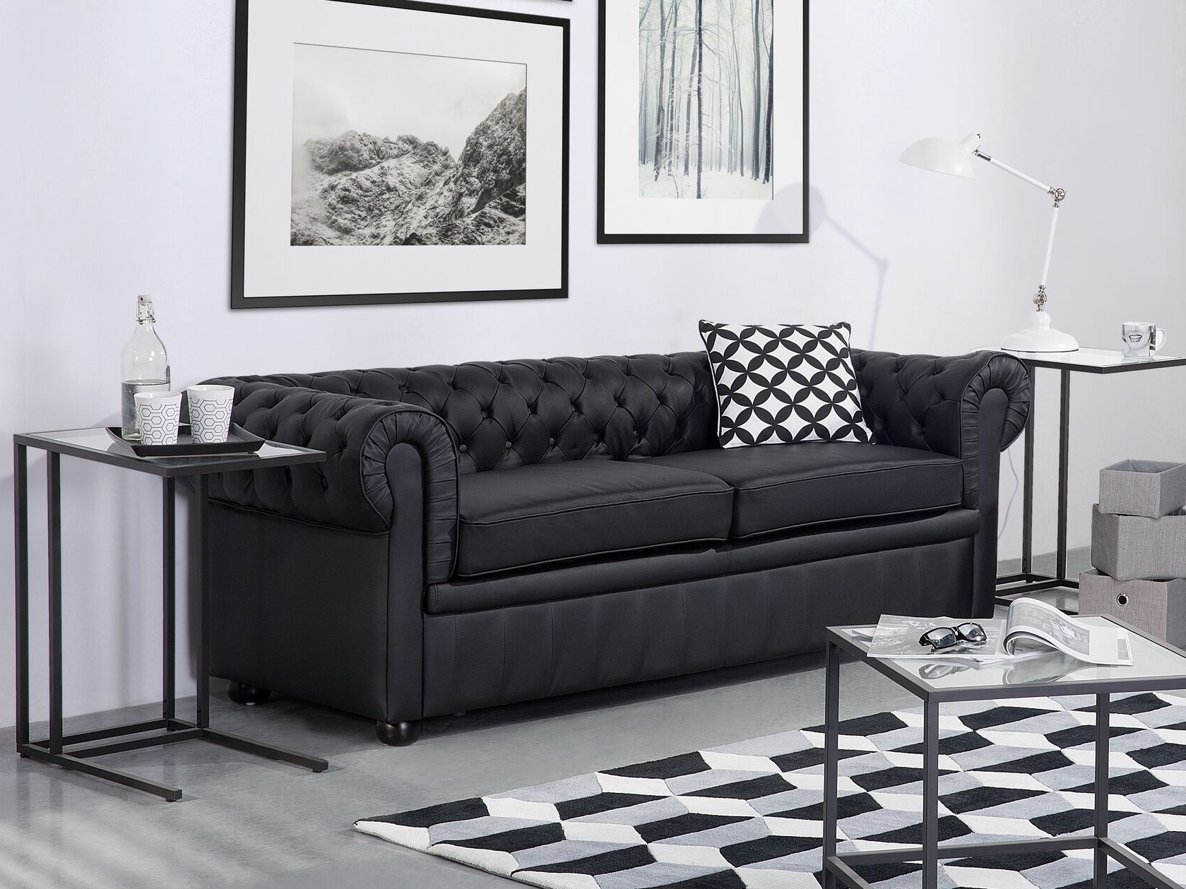 Chesterfield kauč Berwyn 832 (Crna)