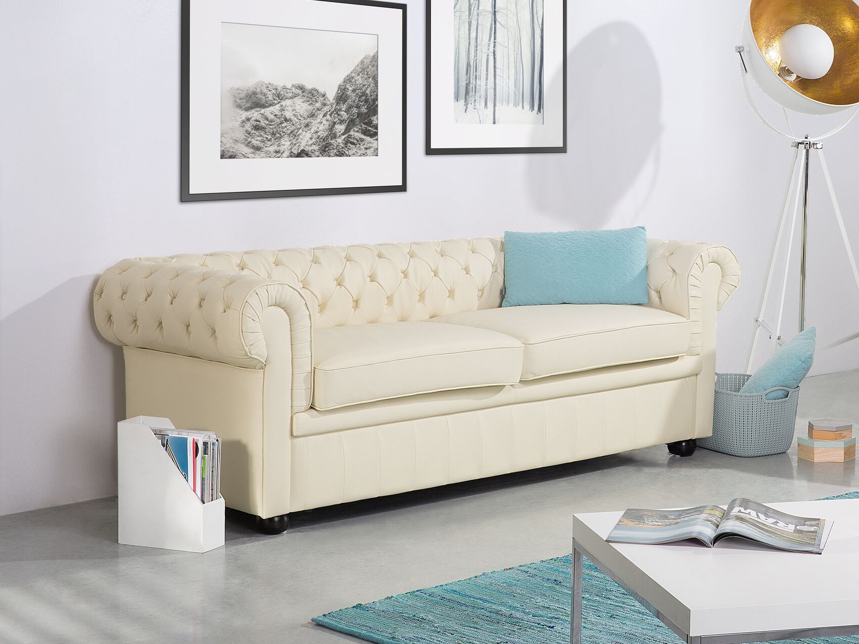 Chesterfield kauč Berwyn 832 (Krem)