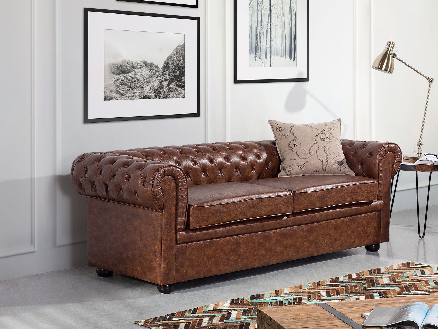 Chesterfield kauč Berwyn 832 (Smeđa)