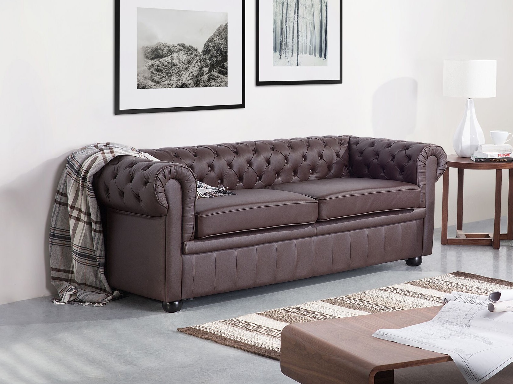 Chesterfield kauč Berwyn 832 (Tamno smeđa)