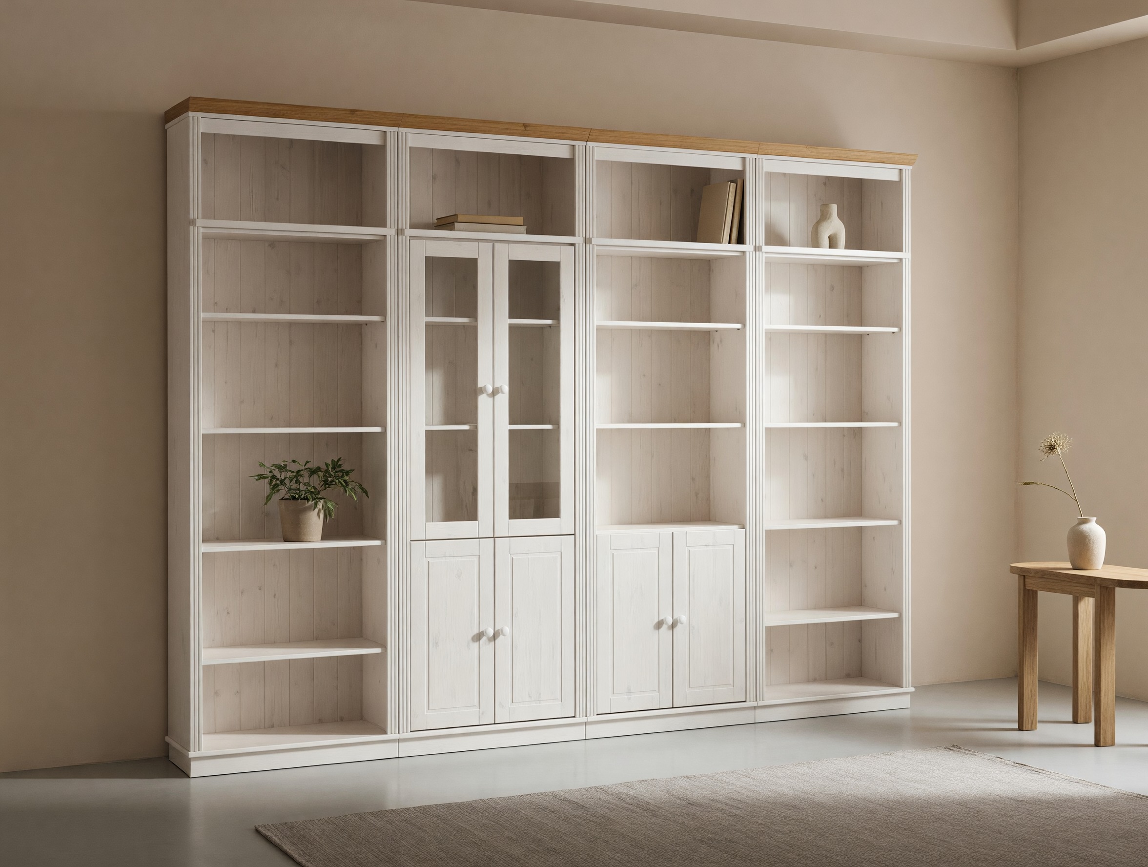 Set polica Saltoro 112 (Bijela + Hrast u boji meda)