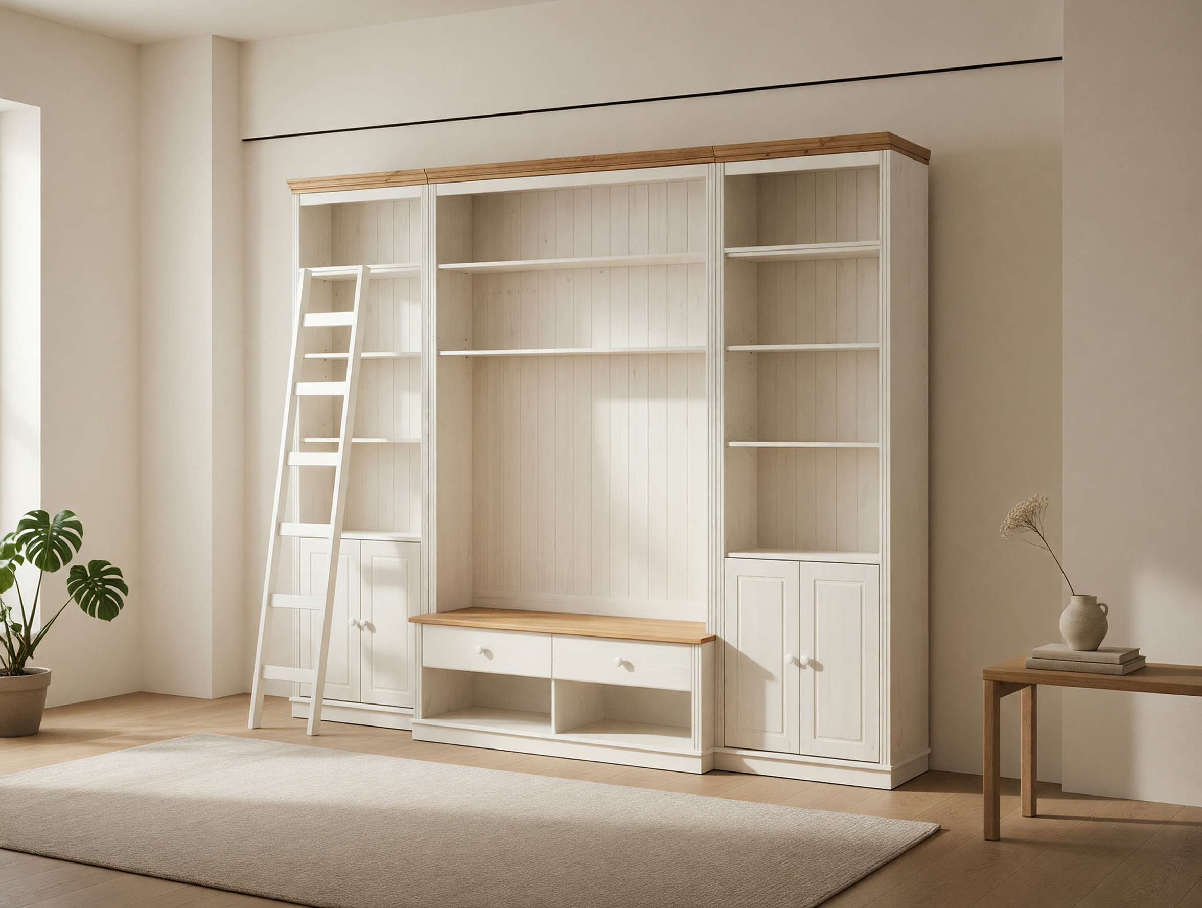 Set za dnevni boravak Saltoro 107 (Bijela + Hrast u boji meda)