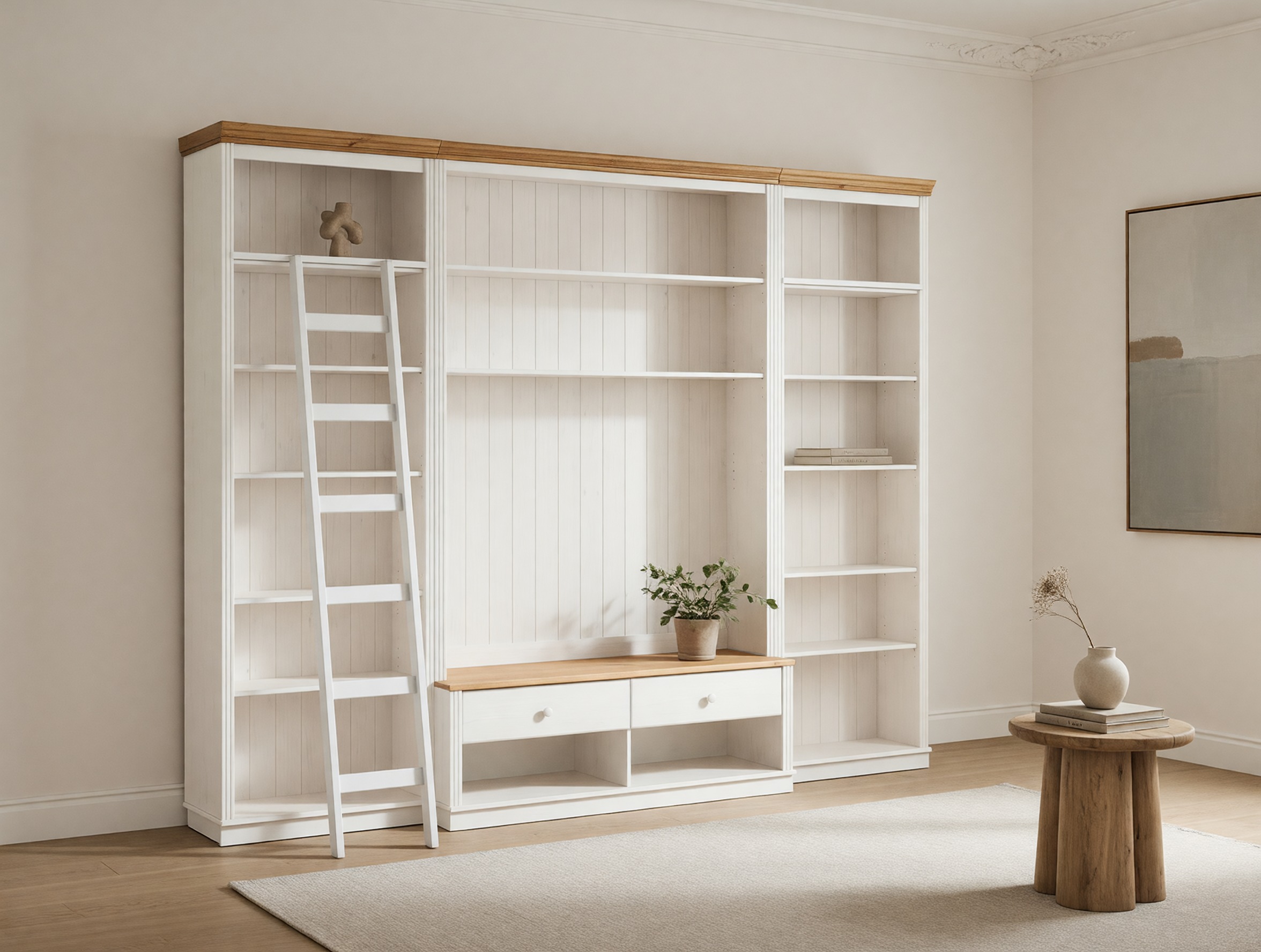 Set za dnevni boravak Saltoro 108 (Bijela + Hrast u boji meda)