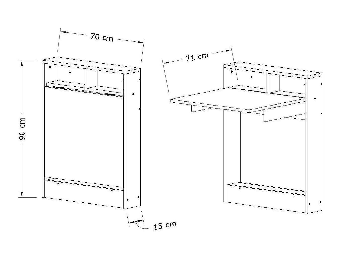 Sklopivi stol Kailua 187 (Bijela + Svijetlo smeđa)