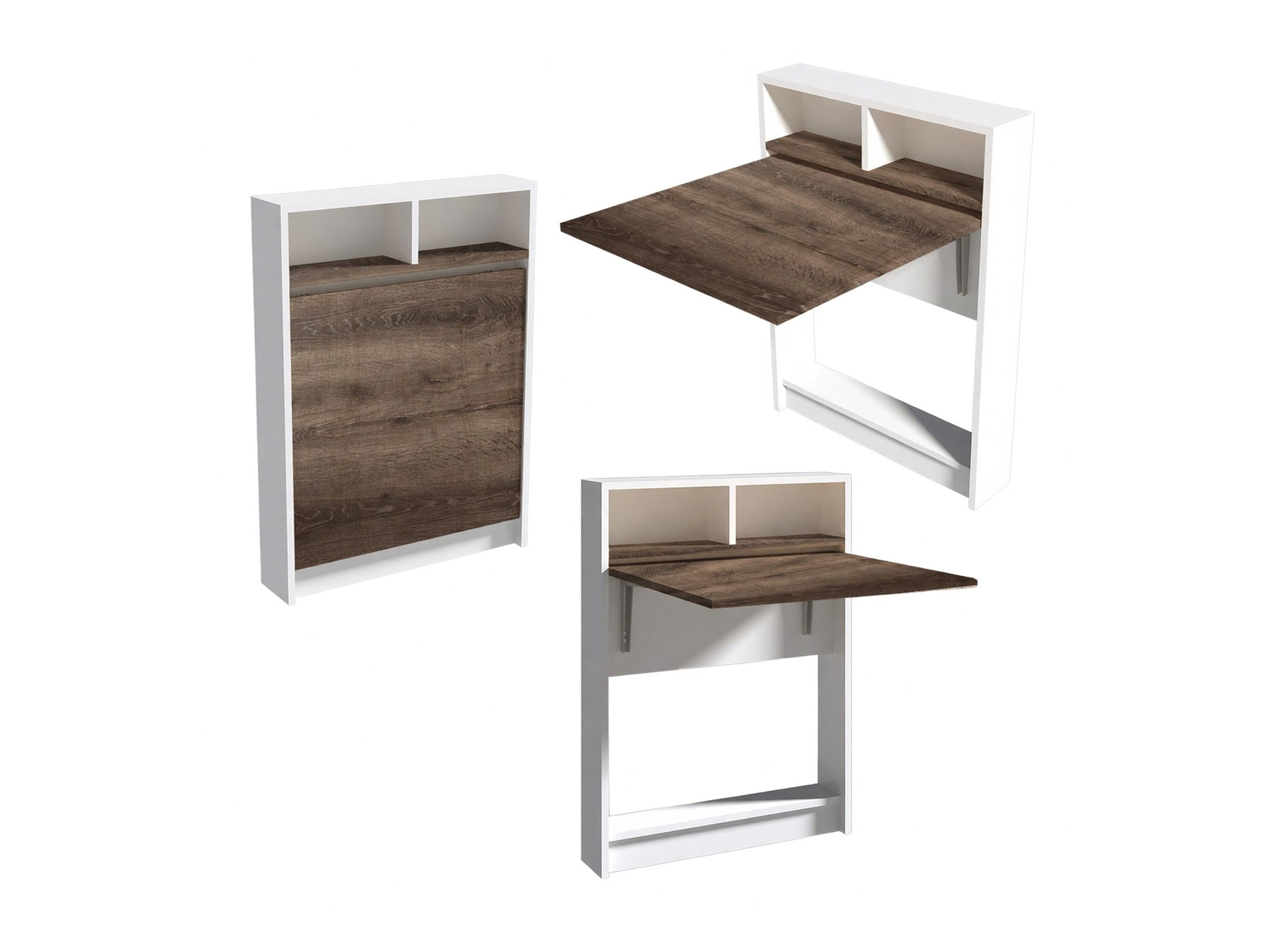 Sklopivi stol Kailua 187 (Bijela + Svijetlo smeđa)