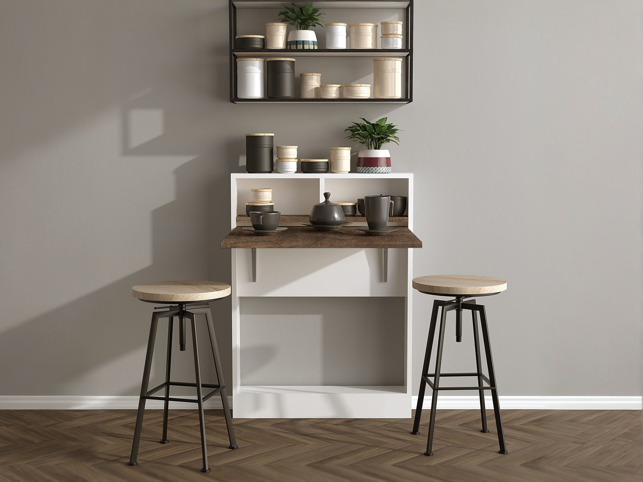 Sklopivi stol Kailua 187 (Bijela + Svijetlo smeđa)