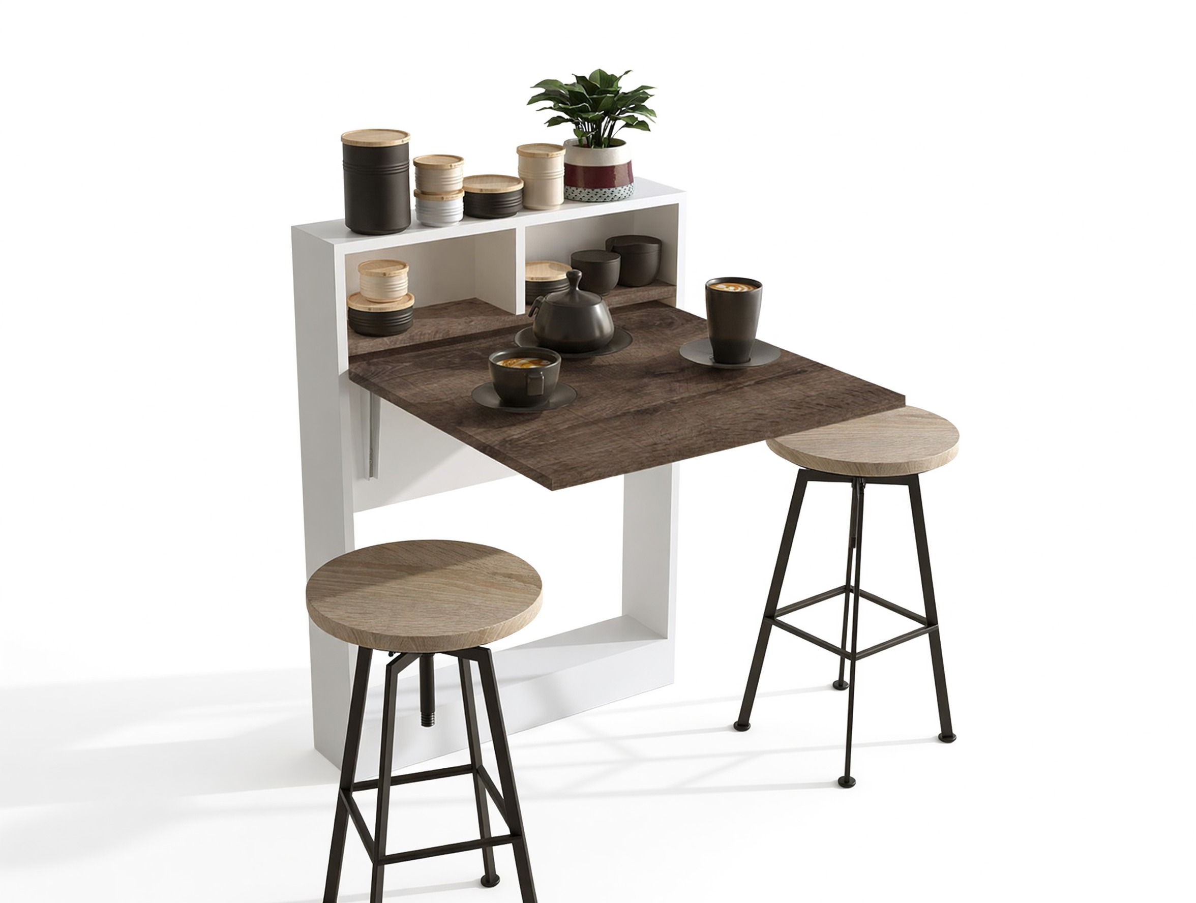 Sklopivi stol Kailua 187 (Bijela + Svijetlo smeđa)