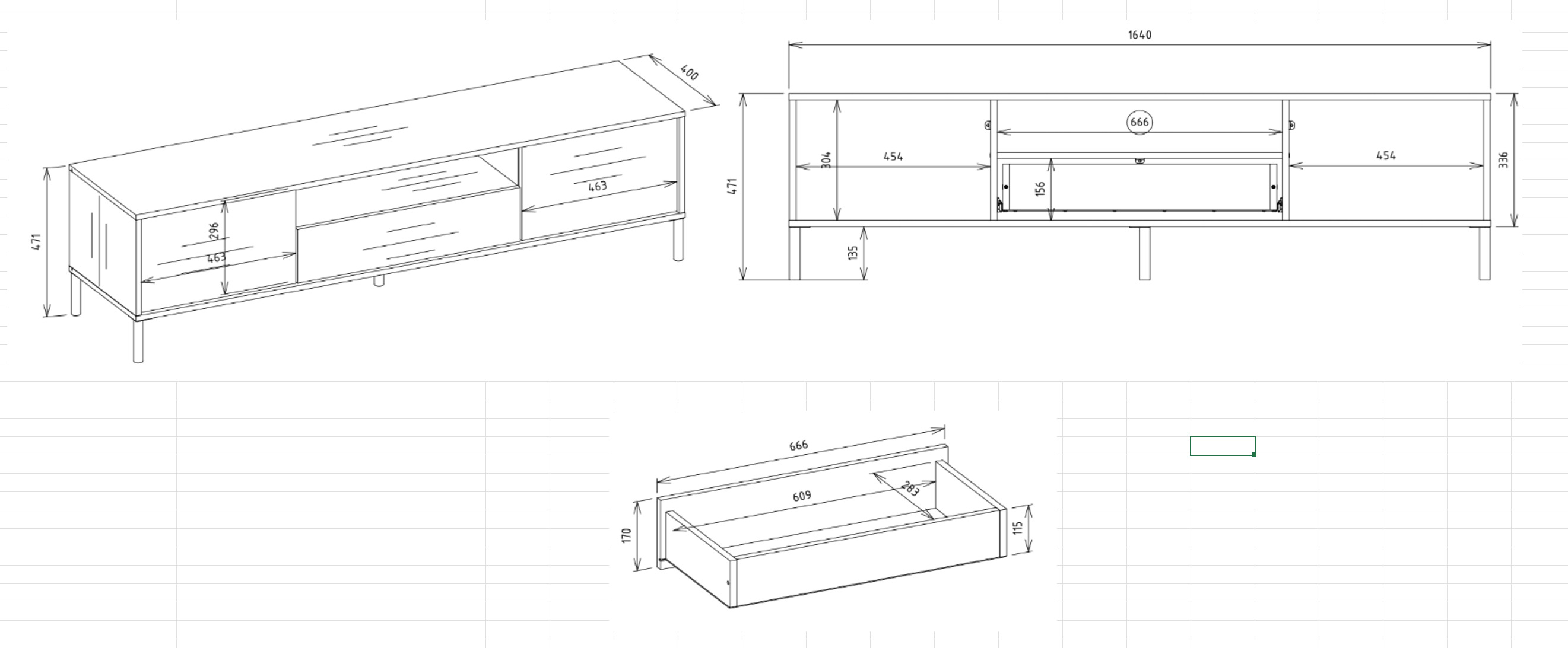 TV stol Orlsone 100 (Hrast Artisan + Crna)