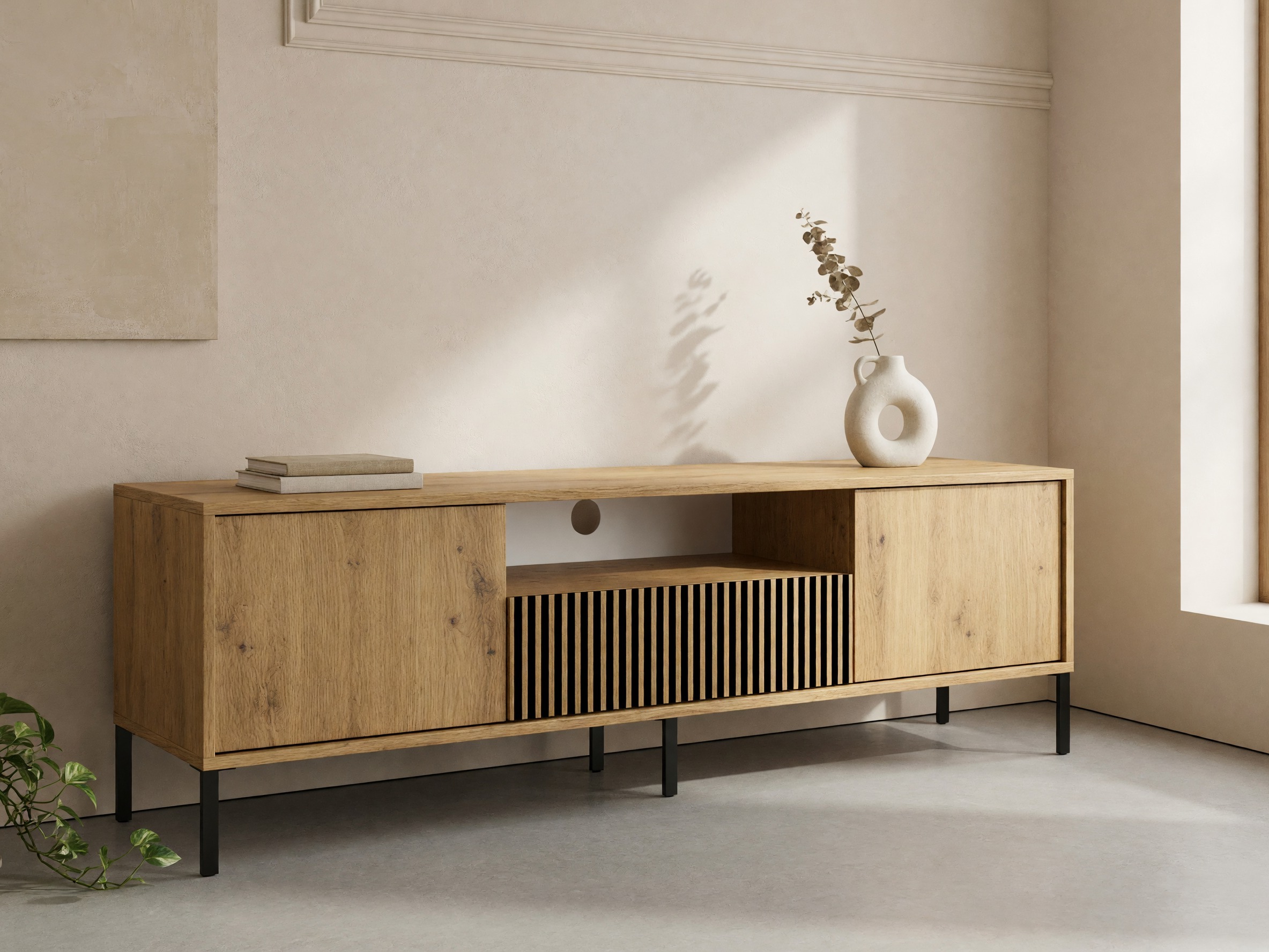 TV stol Orlsone 100 (Hrast Artisan + Crna)