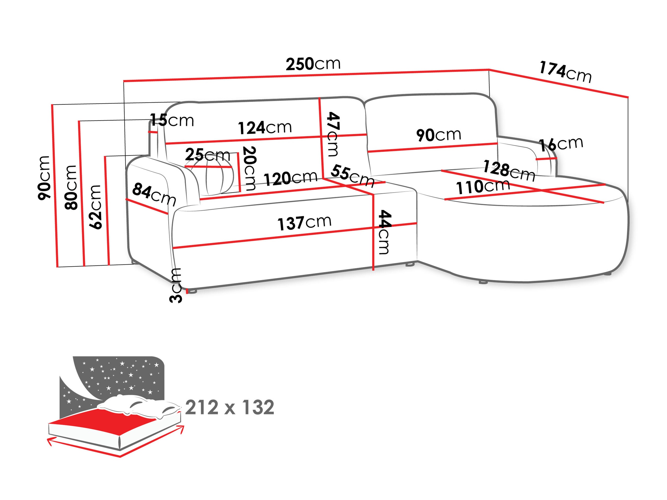 Kutna garnitura Comfivo Popis (Lumo 65)