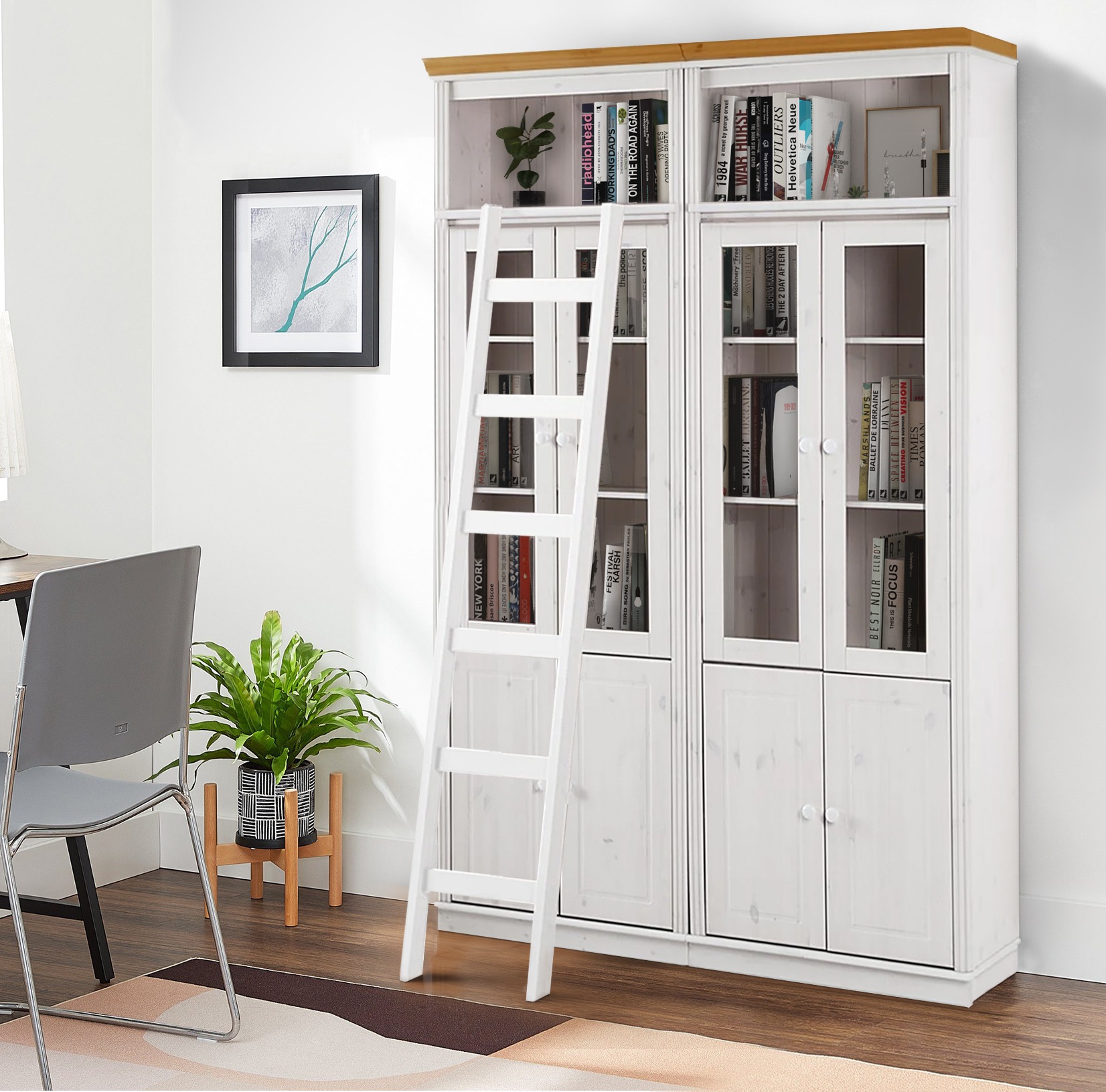 Set polica Saltoro 120 (Bijela + Hrast u boji meda)