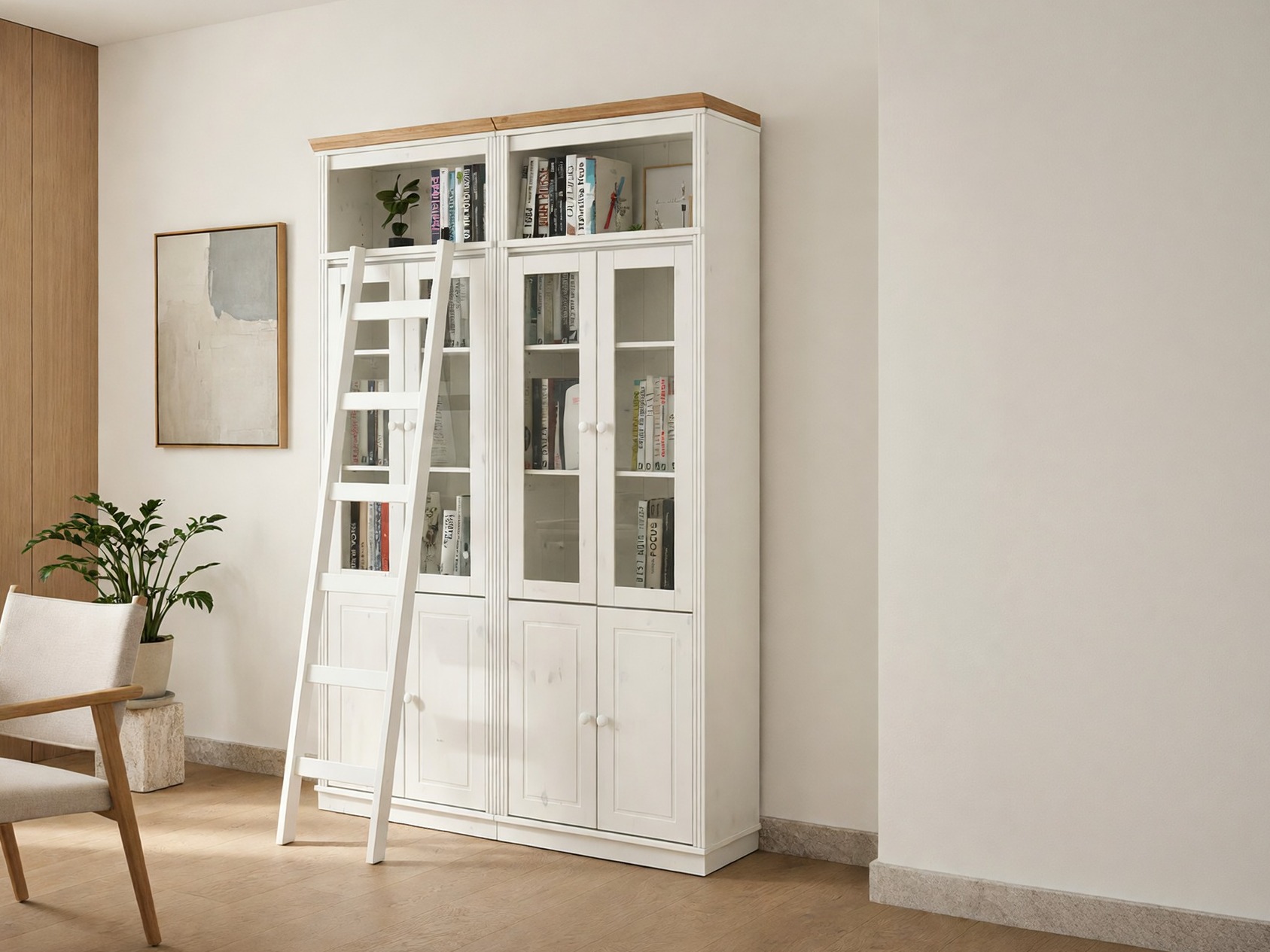 Set polica Saltoro 120 (Bijela + Hrast u boji meda)