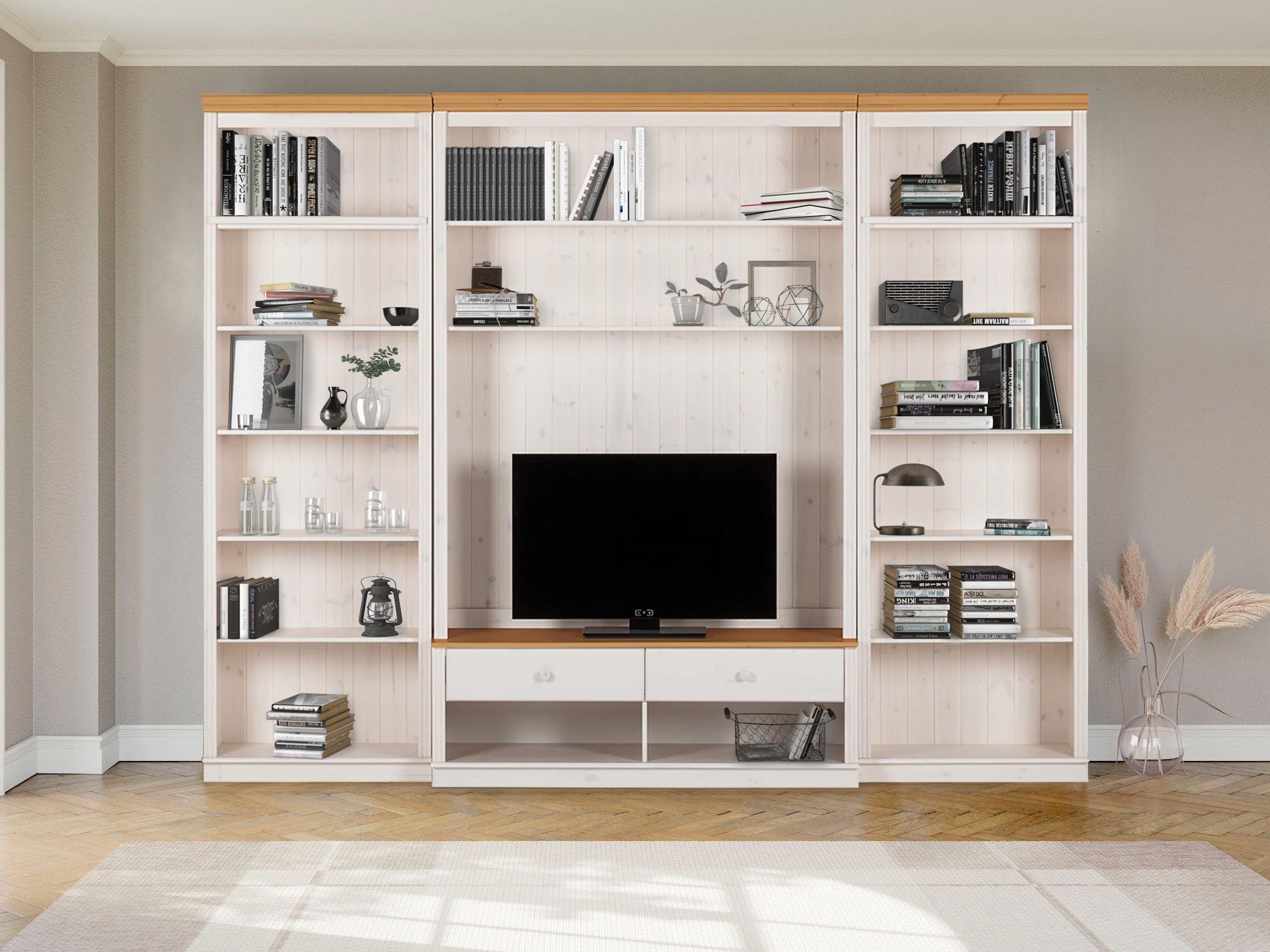 Set za dnevni boravak Saltoro 127 (Bijela + Hrast u boji meda)