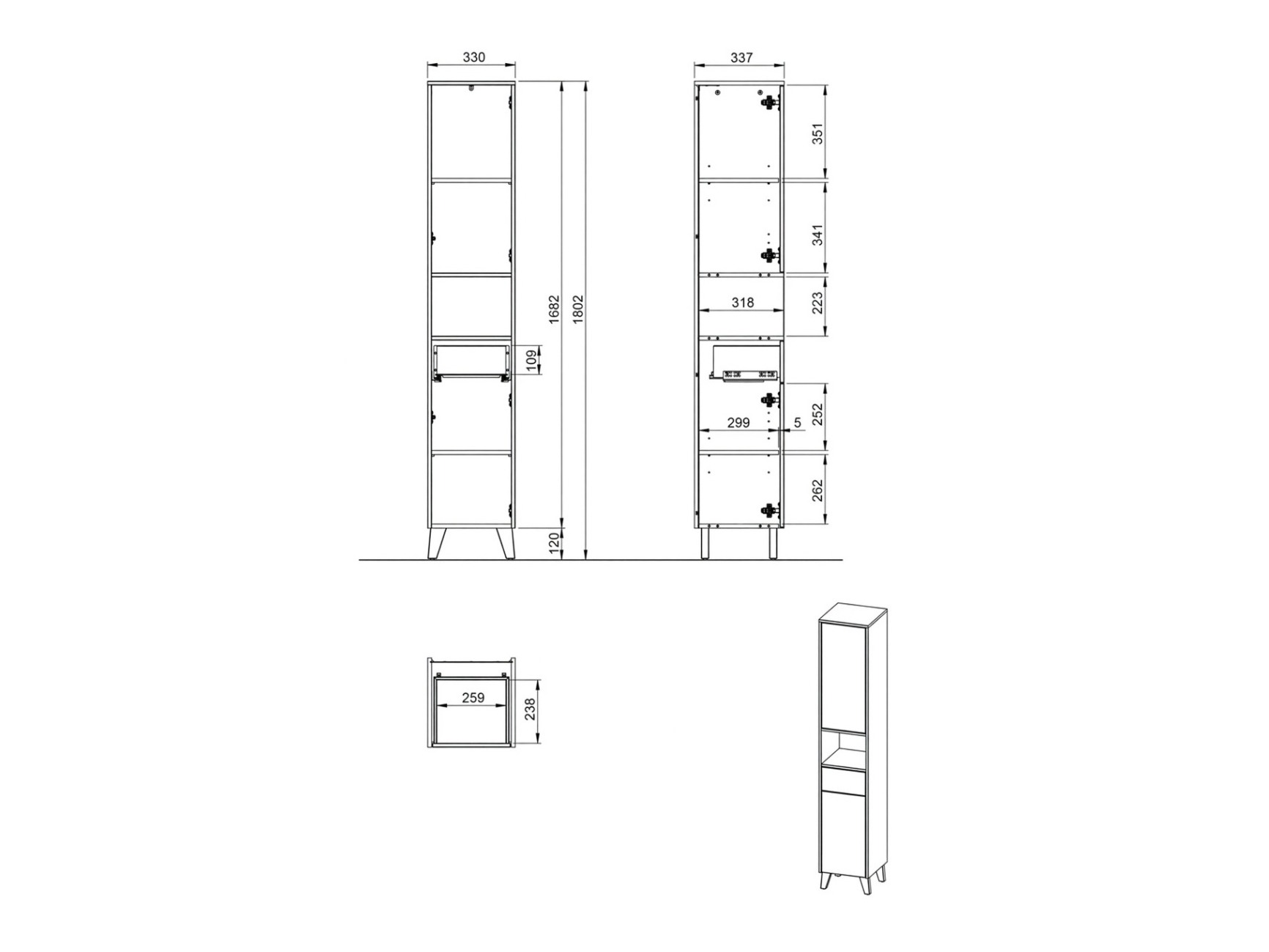 Samostojeći kupaonski ormarić Voseri 103
