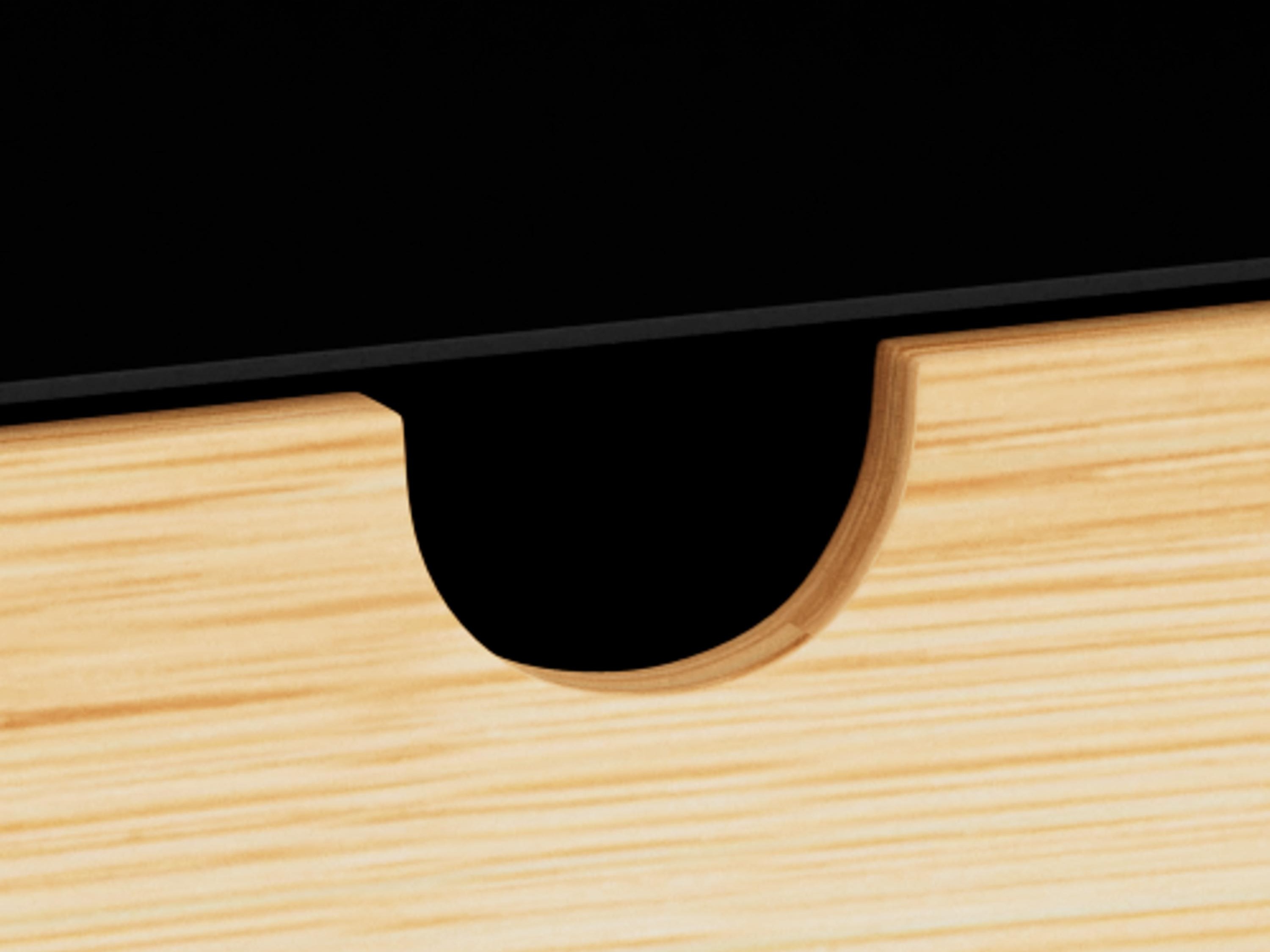 Noćni ormarić Norsica 375 (Crna + Svijetlo drvo)