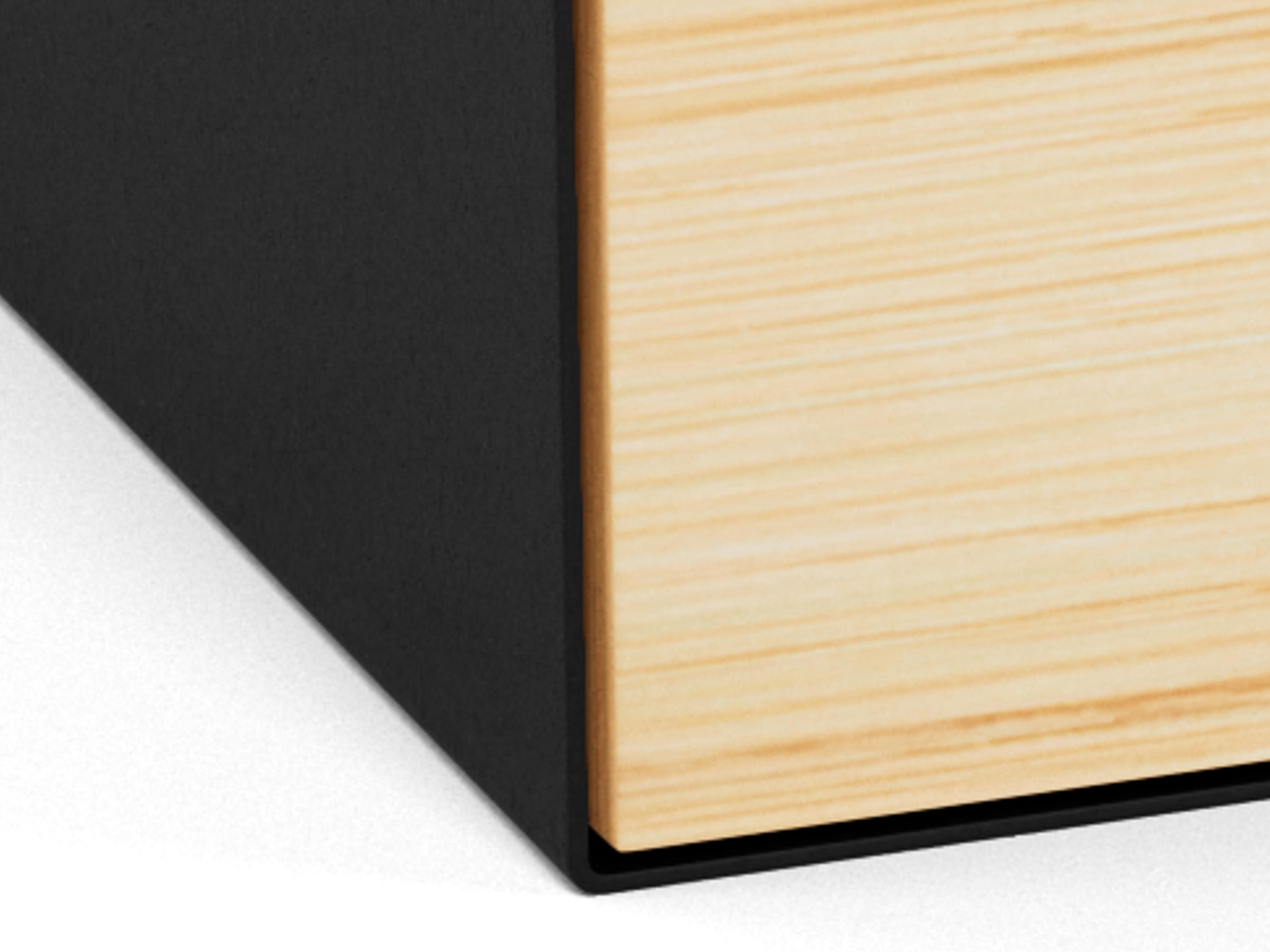 Noćni ormarić Norsica 375 (Crna + Svijetlo drvo)