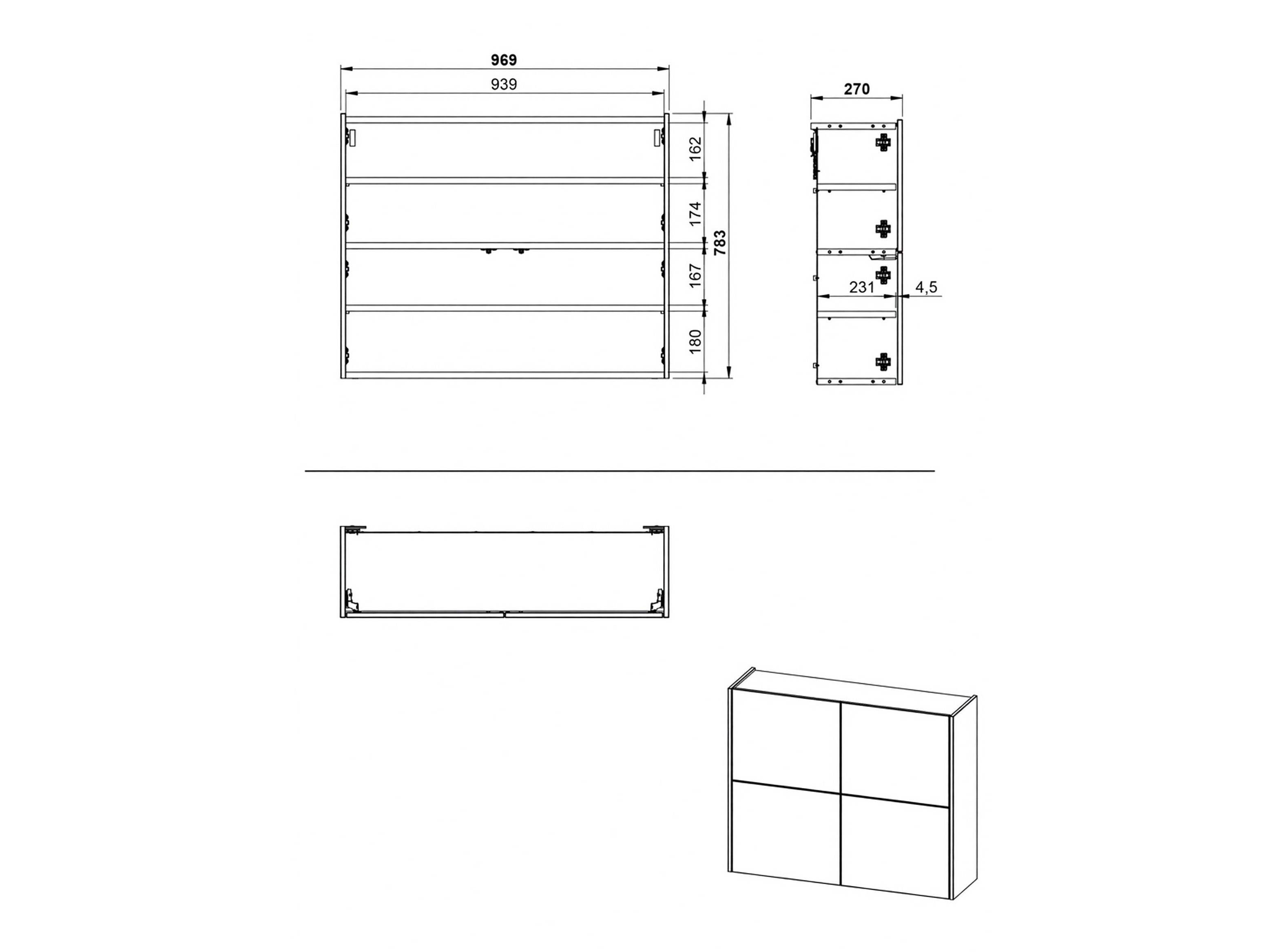 Ormarić za cipele Levfena 101 (Kašmir + Navarra hrast)