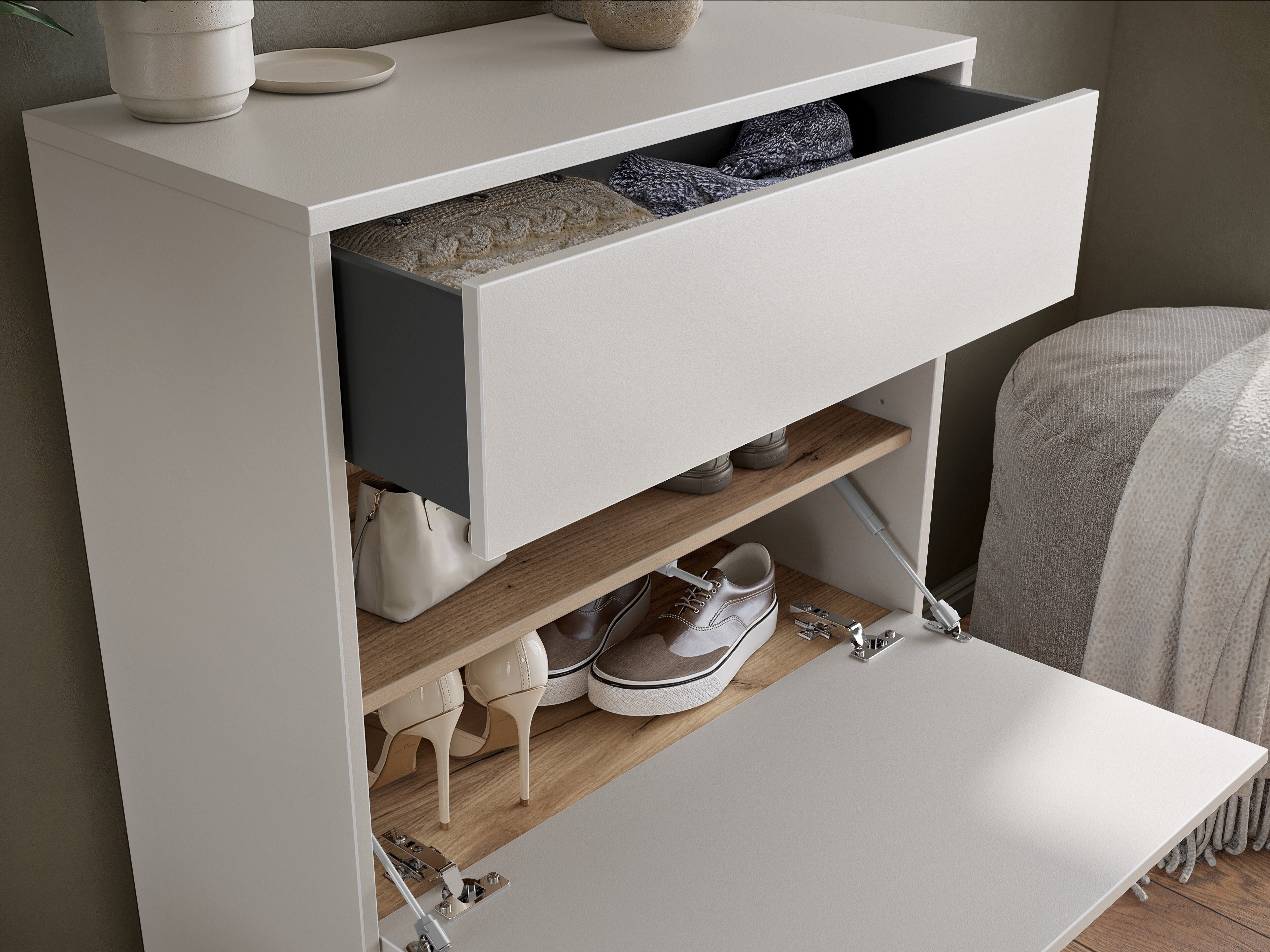 Ormarić za cipele Levfena 102 (Kašmir + Navarra hrast)