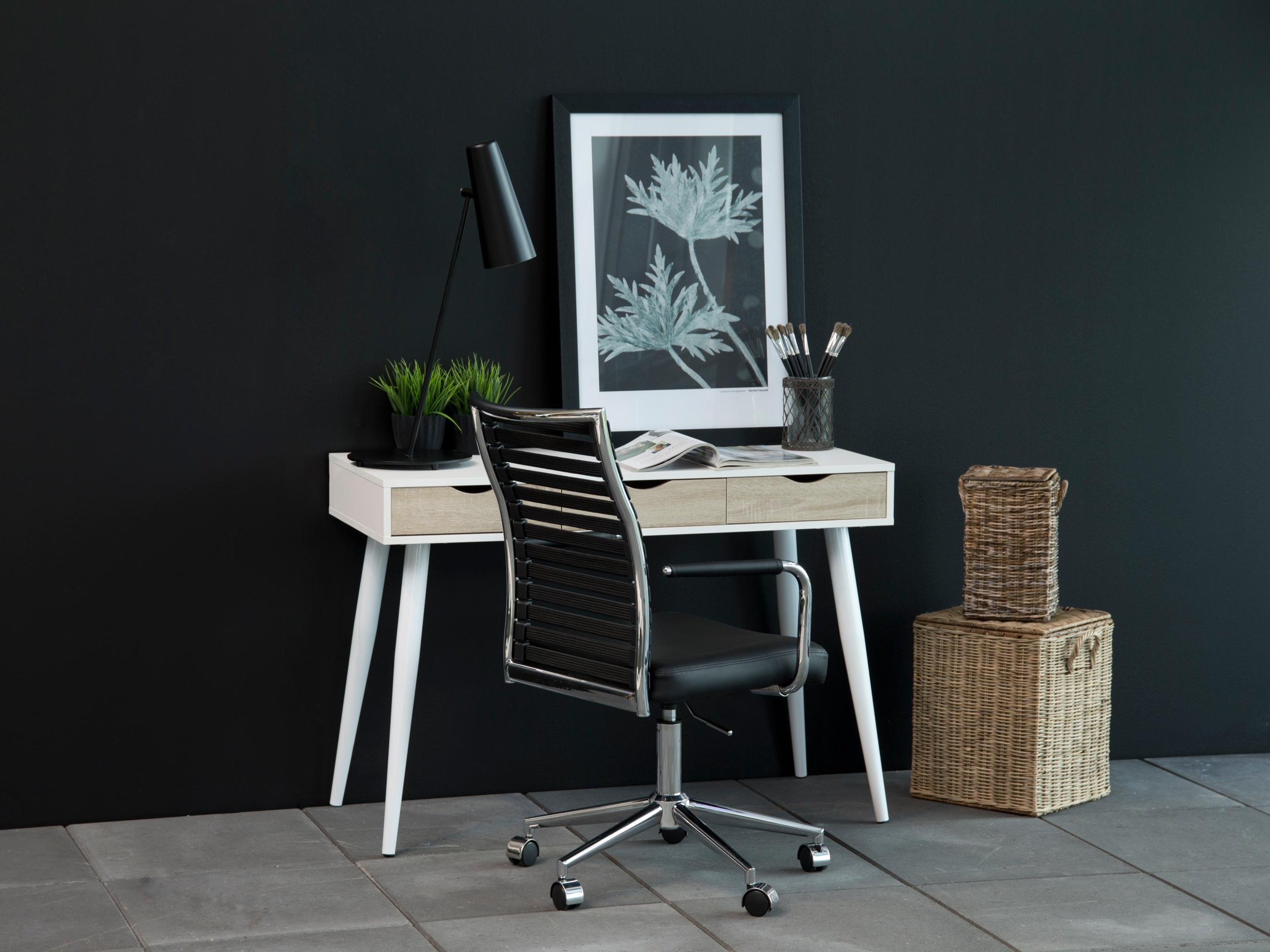 Uredski stol Norsica 113 (Bijela + Hrast)