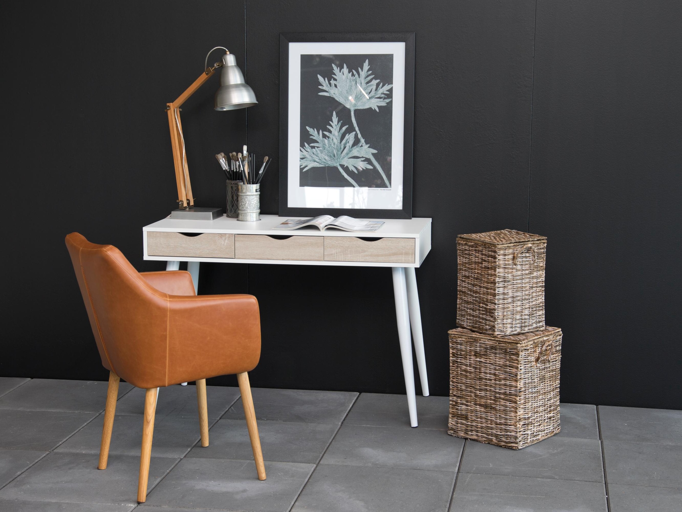 Uredski stol Norsica 113 (Bijela + Hrast)