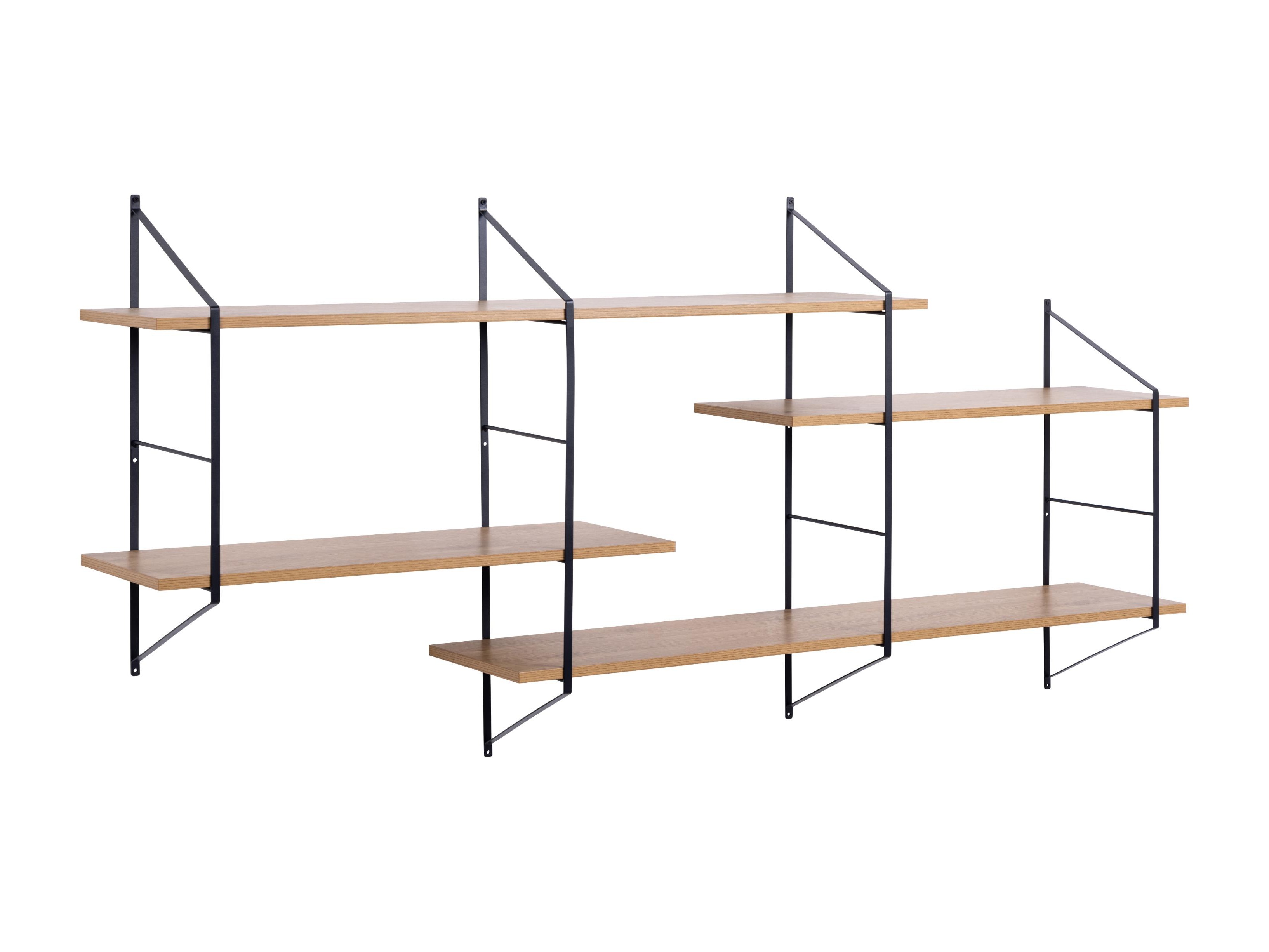 Zidna polica Norsica 447 (Svijetlo smeđa + Crna)