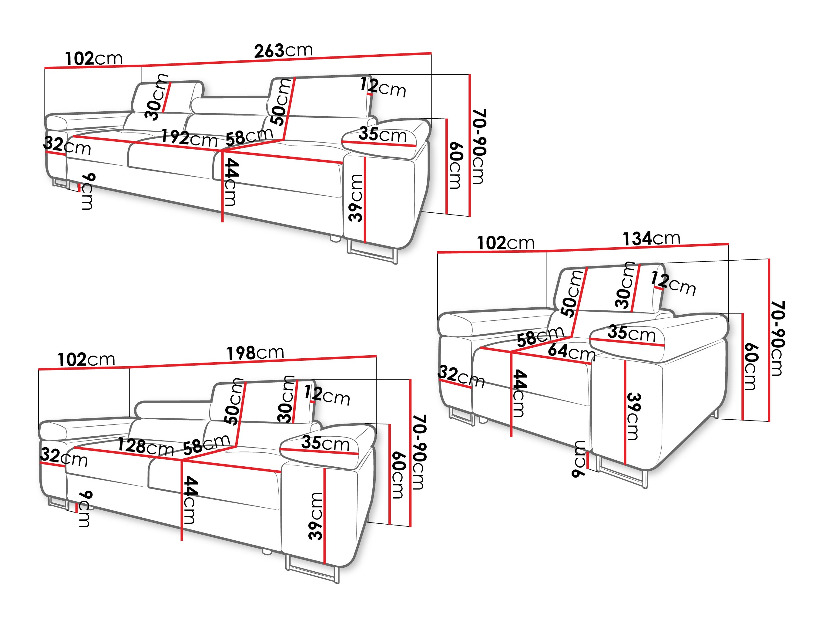 Tapecirani namještaj Comfivo Vinetum (Margo 227.09)