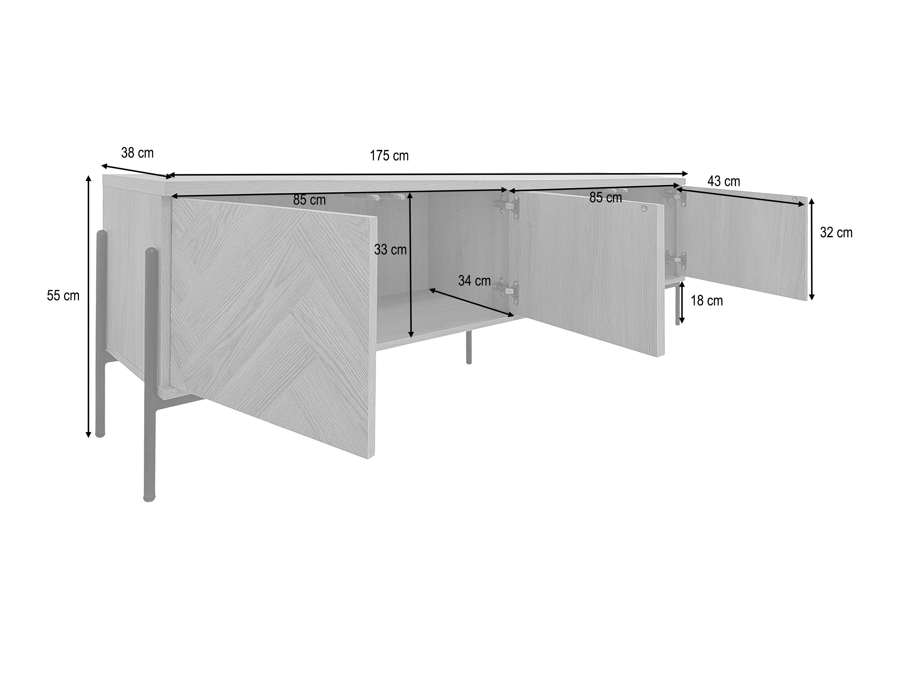 TV stol Denton 1525 (Hrast)