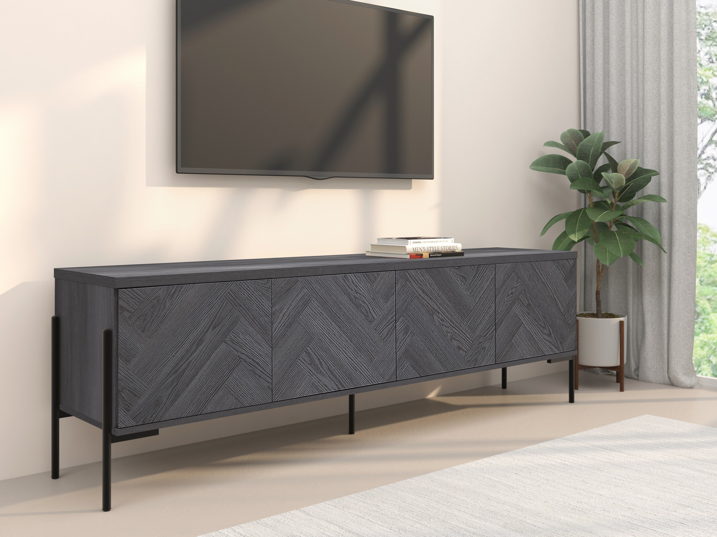 TV stol Denton 1525 (Sivi hrast)